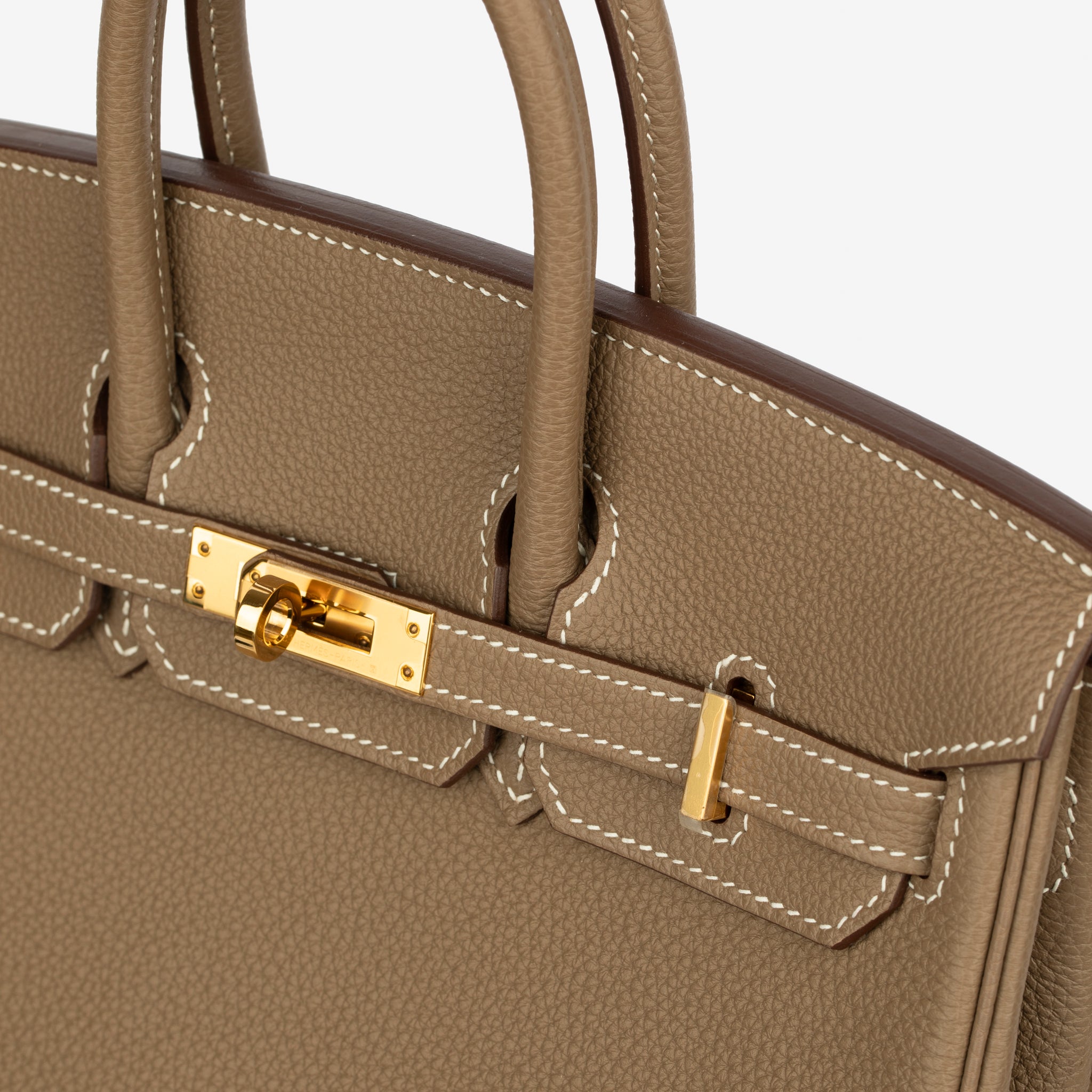 Hermes Birkin 25cm Etoupe Togo Leather Gold Hardware