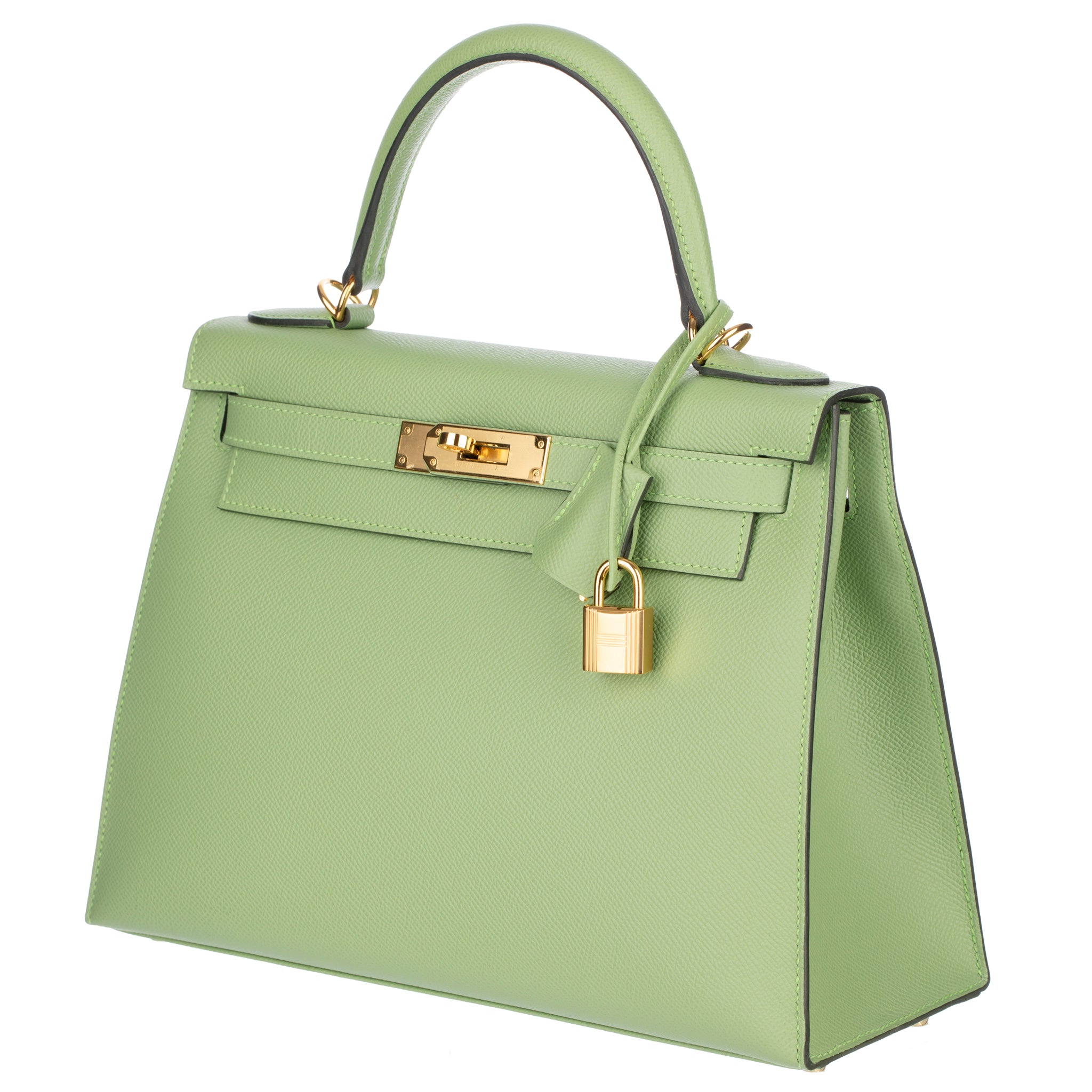 Hermes Kelly 28cm Vert Criquet Epsom Leather Gold Hardware