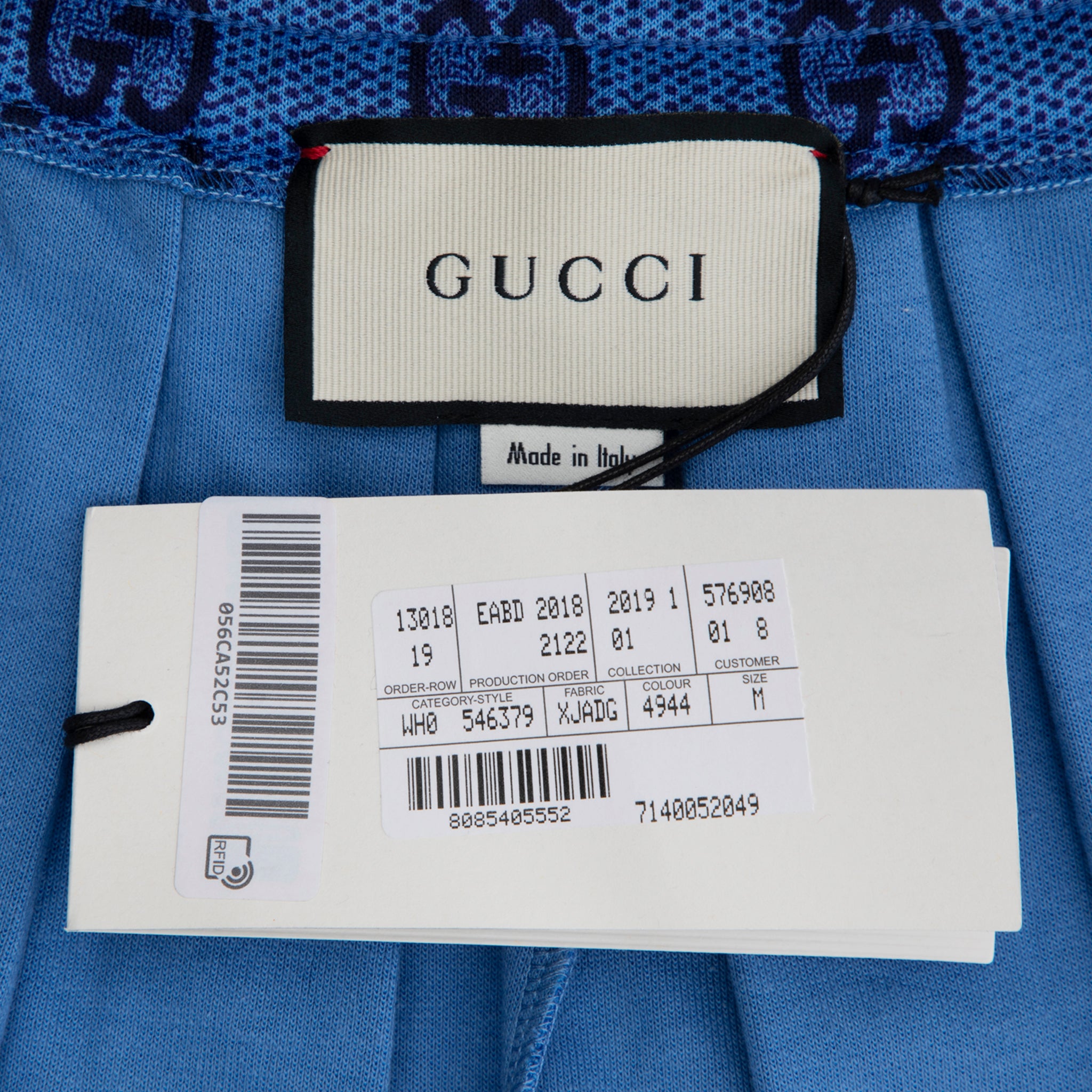 Gucci GG Blue Technical Jersey Pleated Shorts Medium