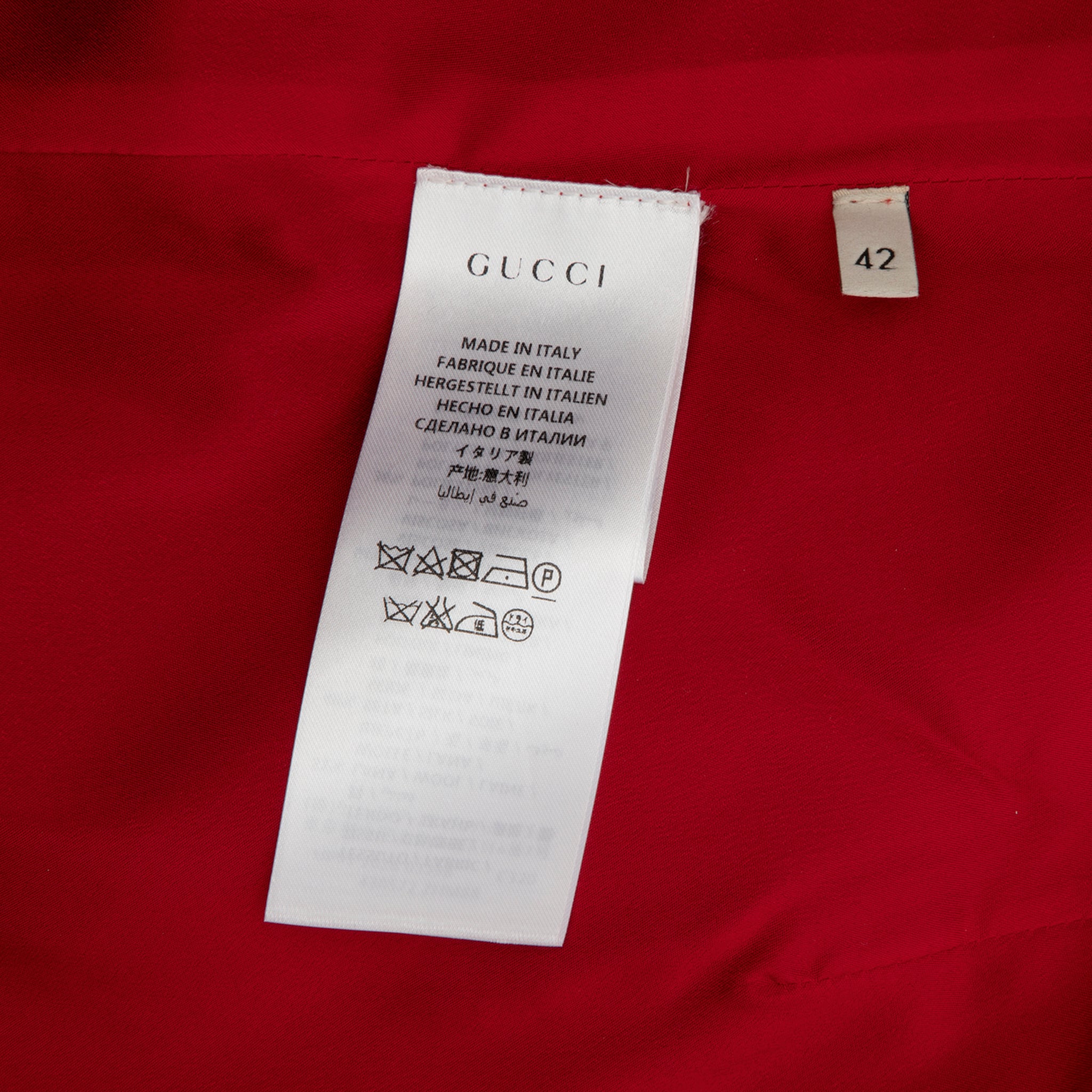 Gucci Marmont Crepe Wool Silk Skirt With Gold Buckle 42 IT