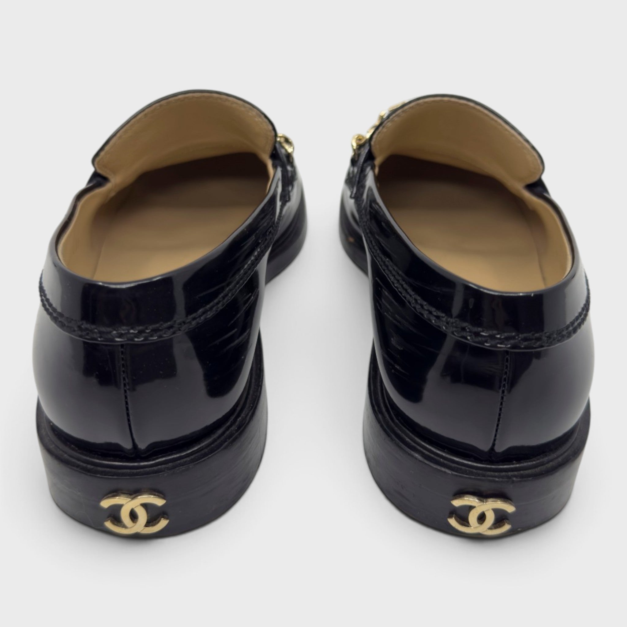 Chanel Patent Leather Loafer | Size 37.5