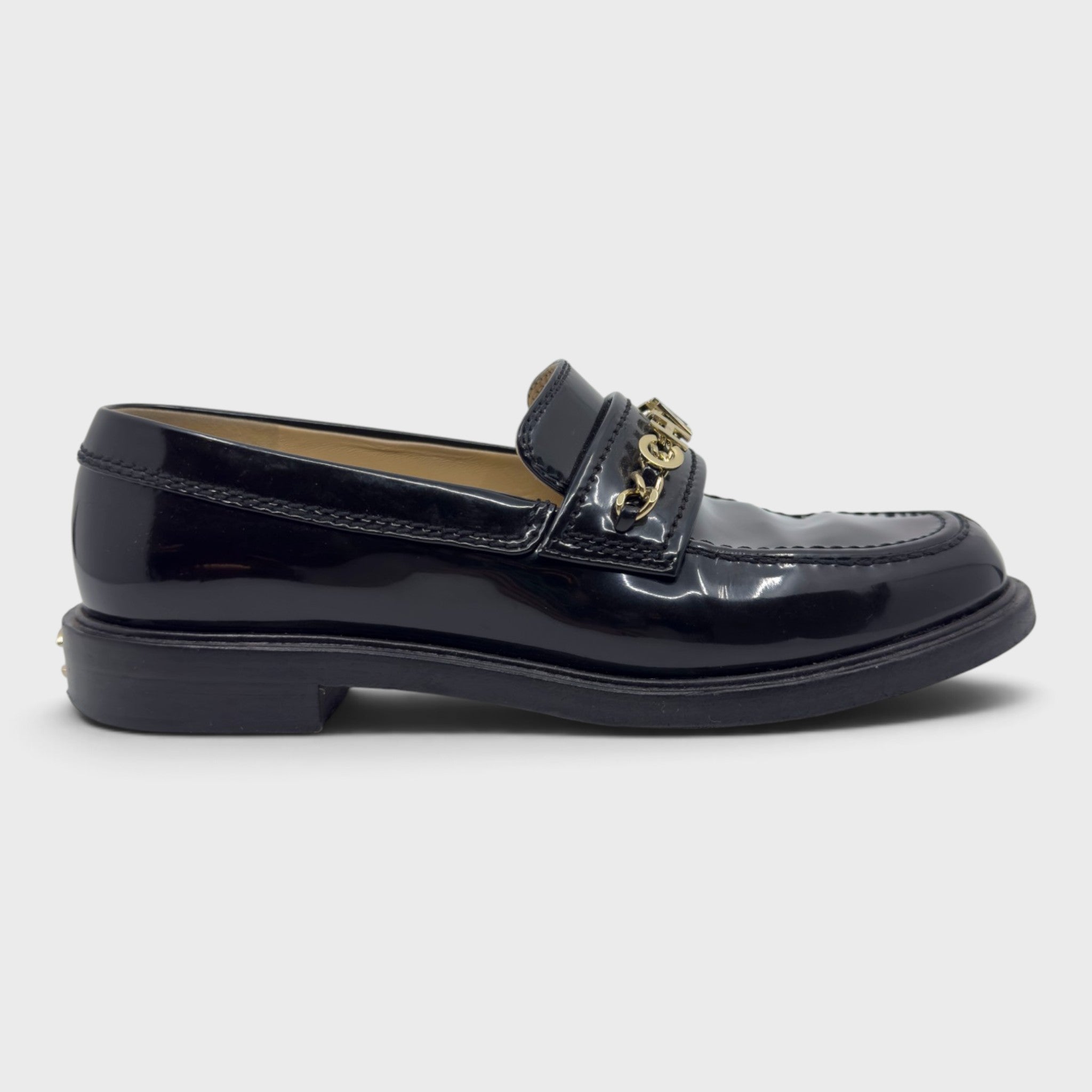 Chanel Patent Leather Loafer | Size 37.5