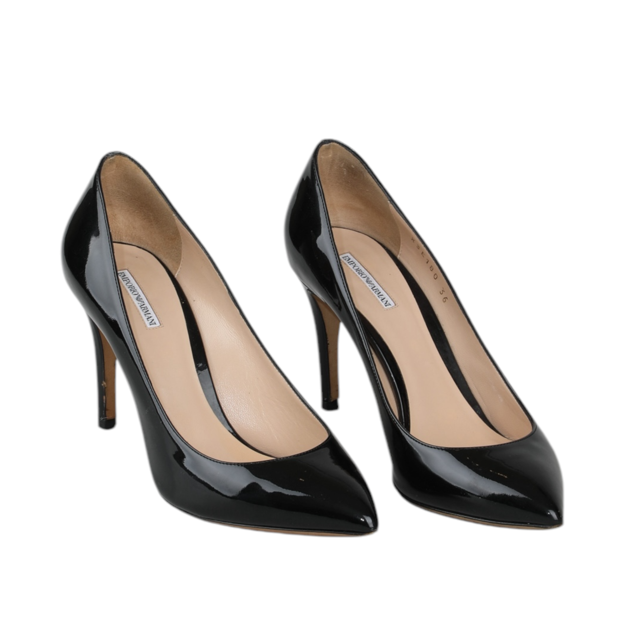 Armani Black Patent Leather Heels 36 IT