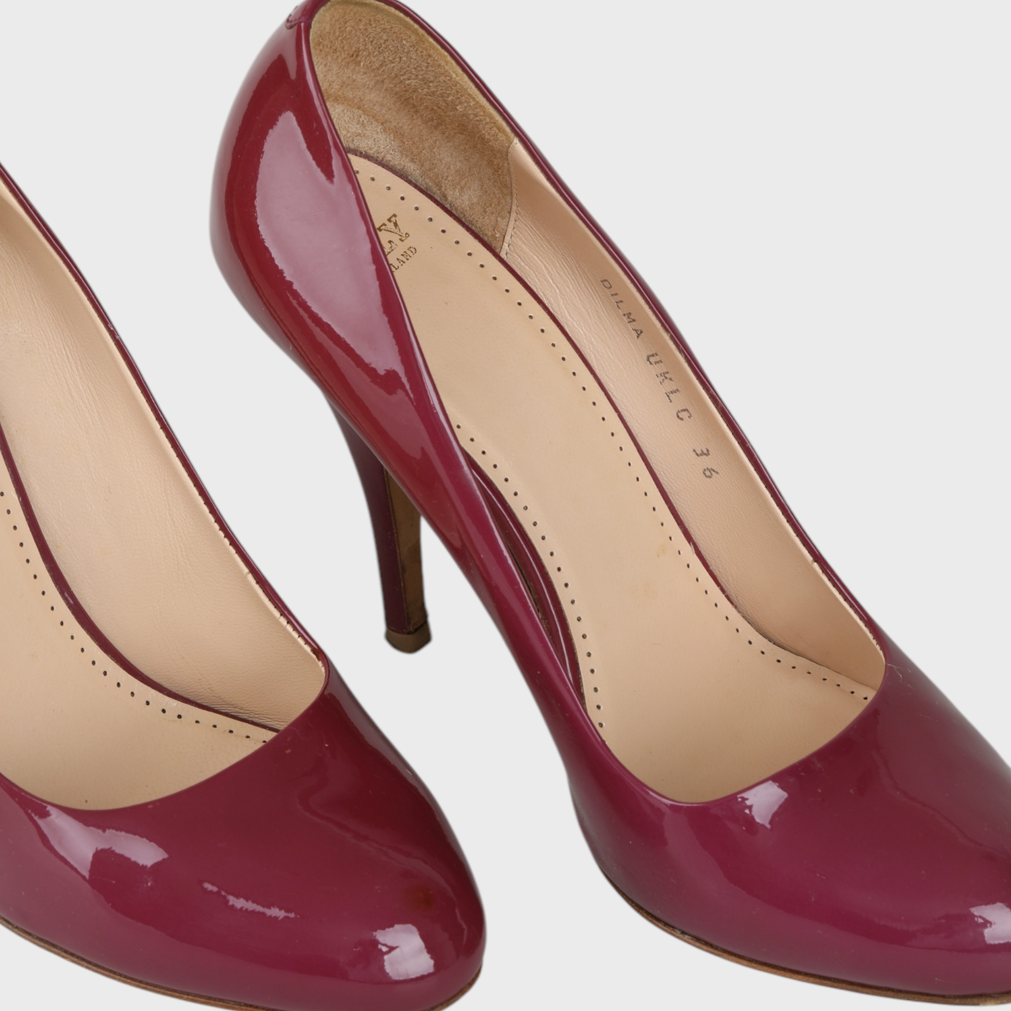 Bally Burgundy Patent Leather Heels 36 EU