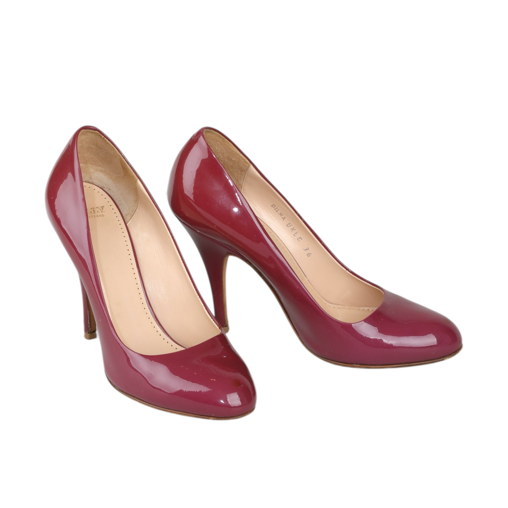 Bally Burgundy Patent Leather Heels 36 EU