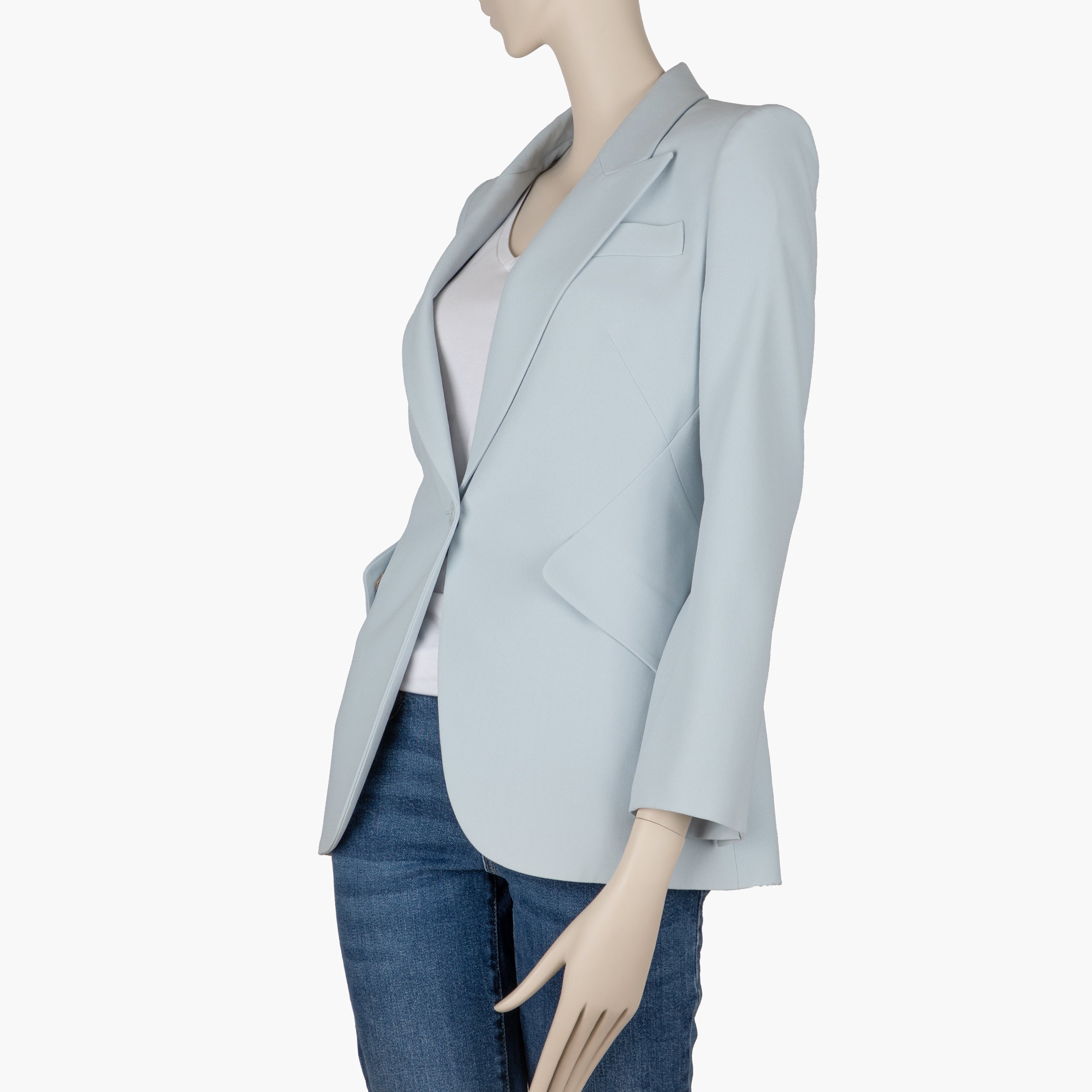 Alexander McQueen Pale Blue Single-Button Blazer | Size 40