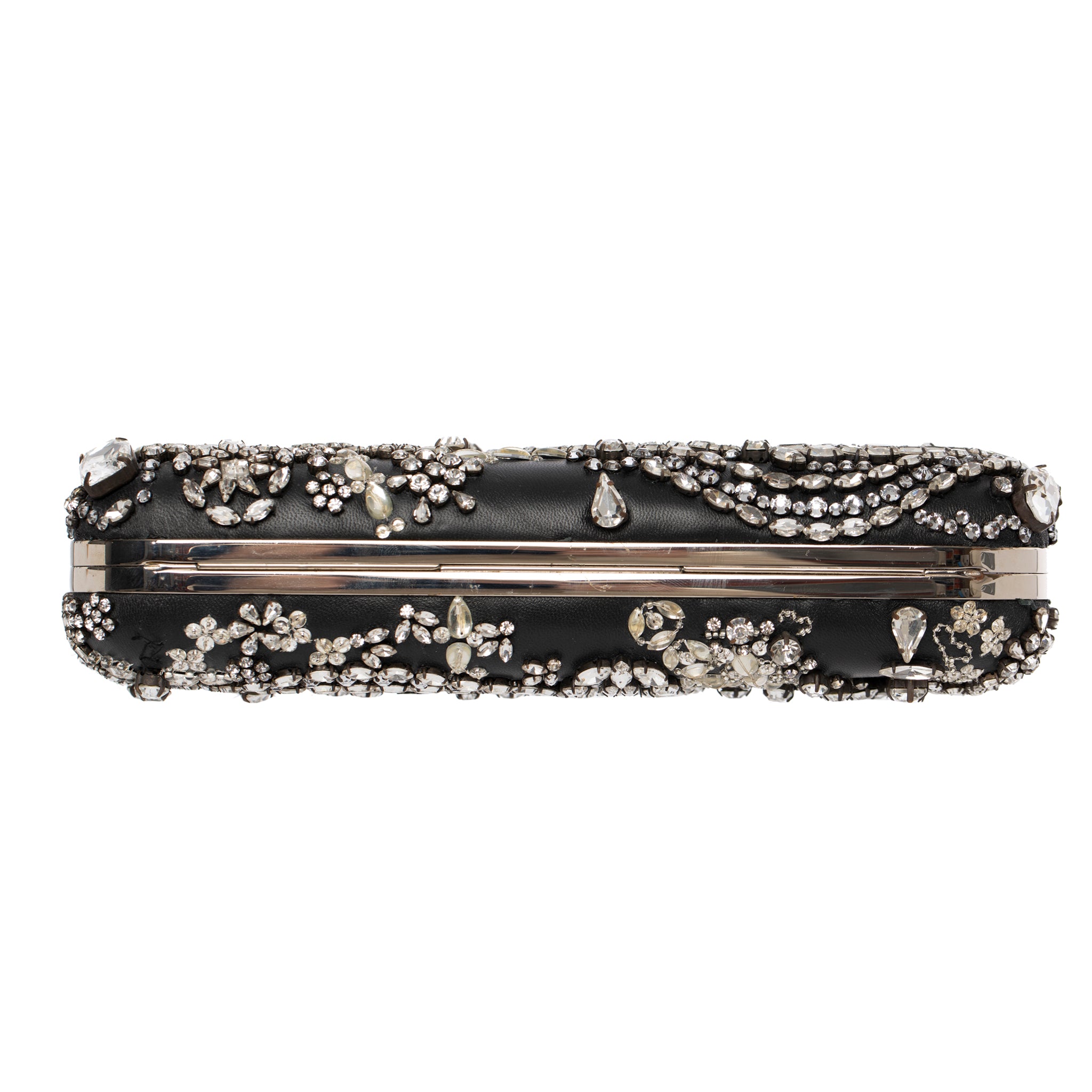 Alexander McQueen Knuckle Clutch in Black With Crystal Silver Tone Hardware