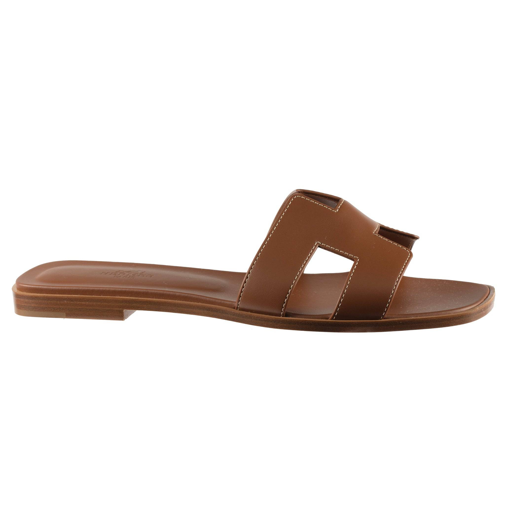 HERMES ORAN SANDAL GOLD SMOOTH LEATHER - On Repeat