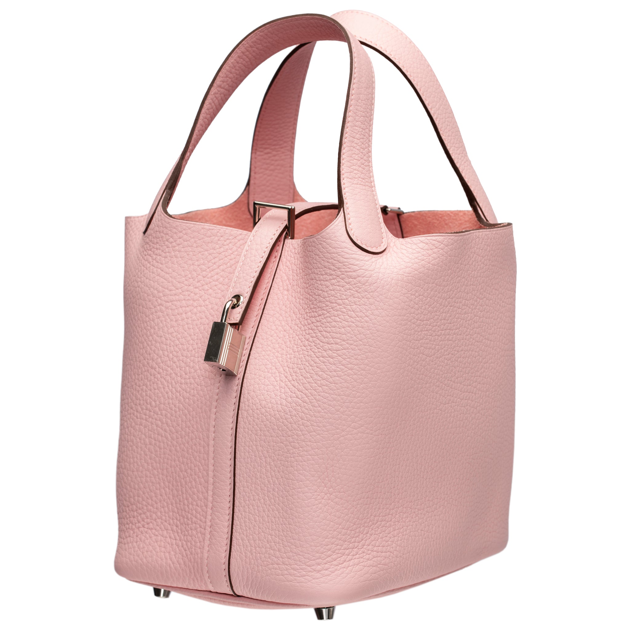 Hermes Picotin 18cm Rose Sakura Clemence Leather Palladium Hardware