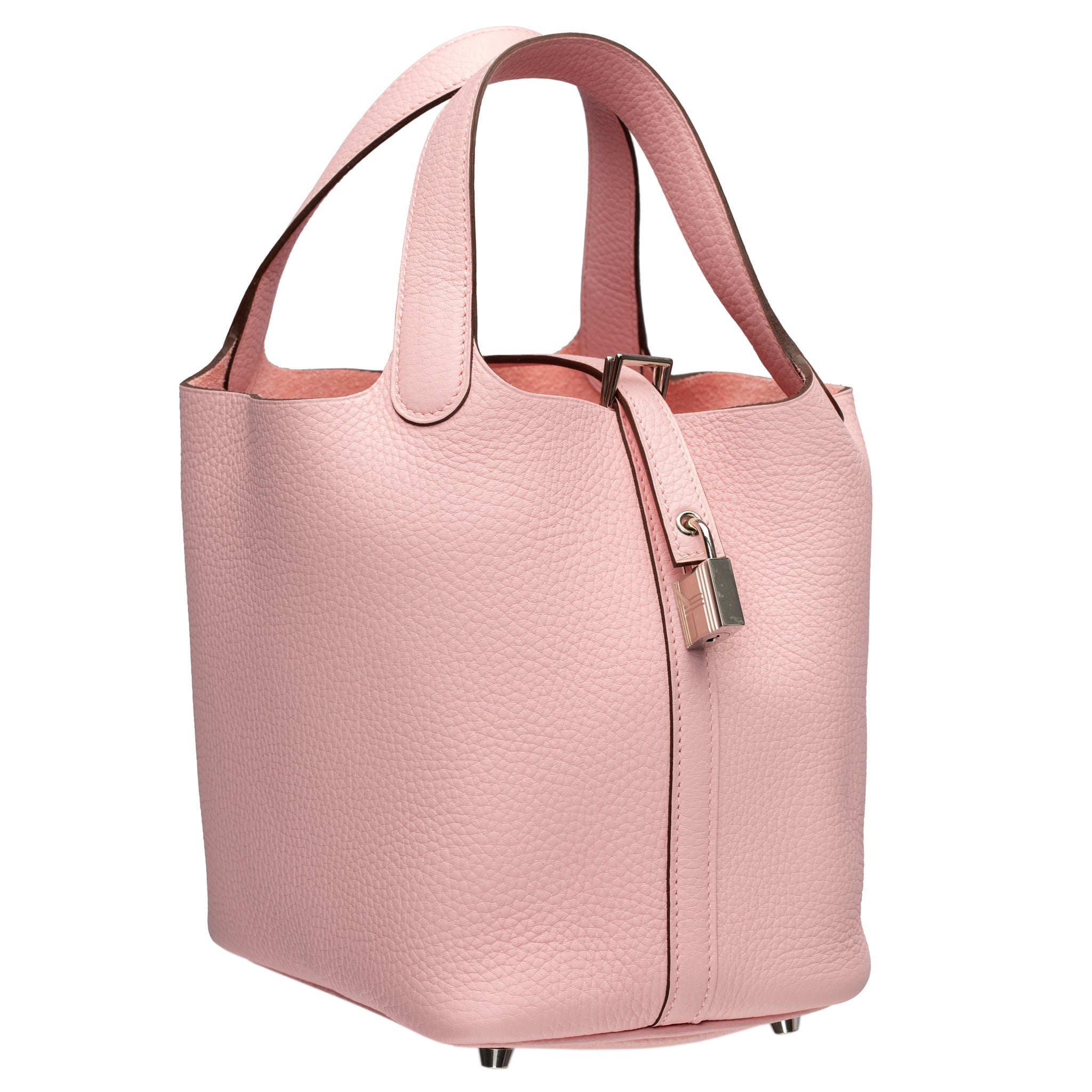 Hermes Picotin 18cm Rose Sakura Clemence Leather Palladium Hardware