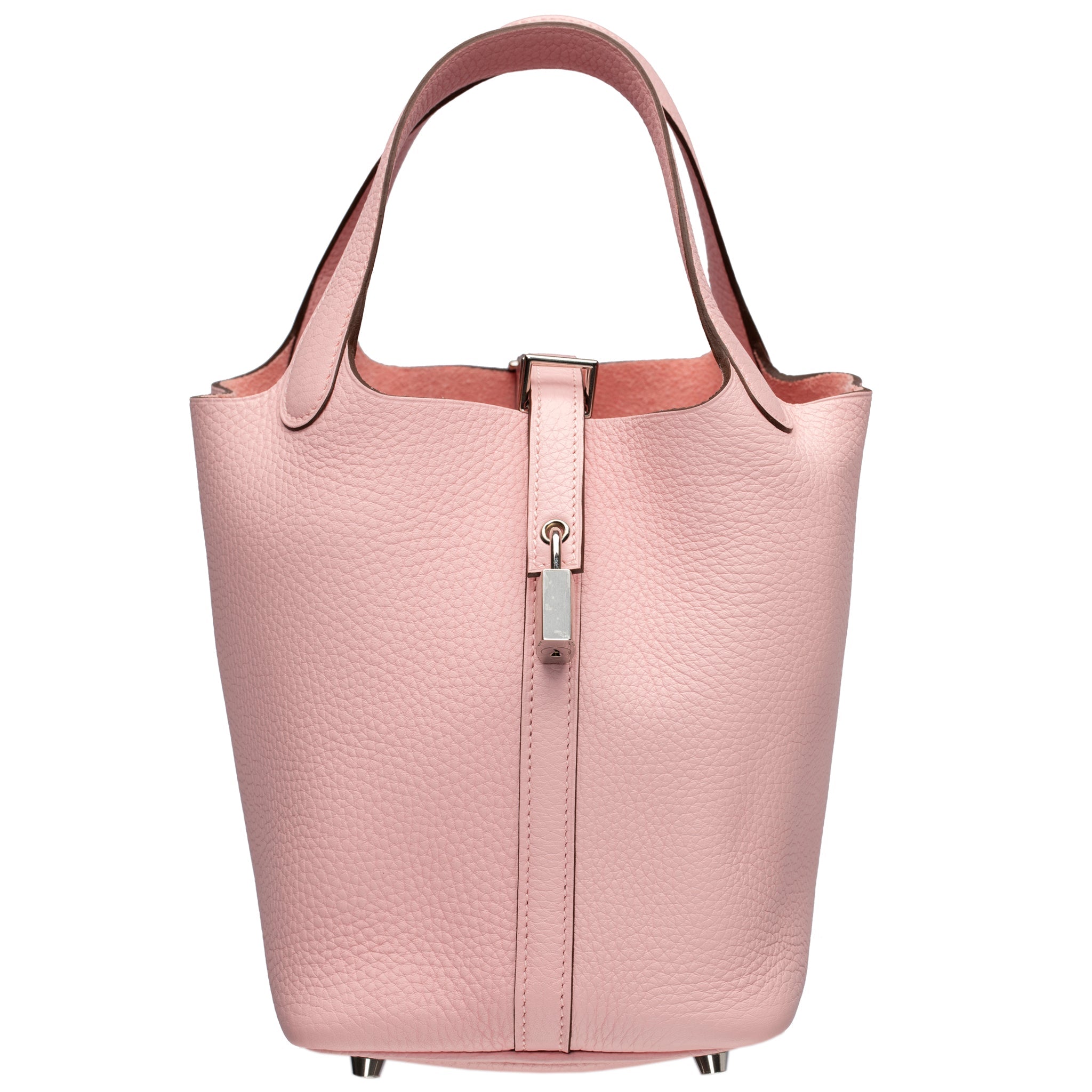 Hermes Picotin 18cm Rose Sakura Clemence Leather Palladium Hardware