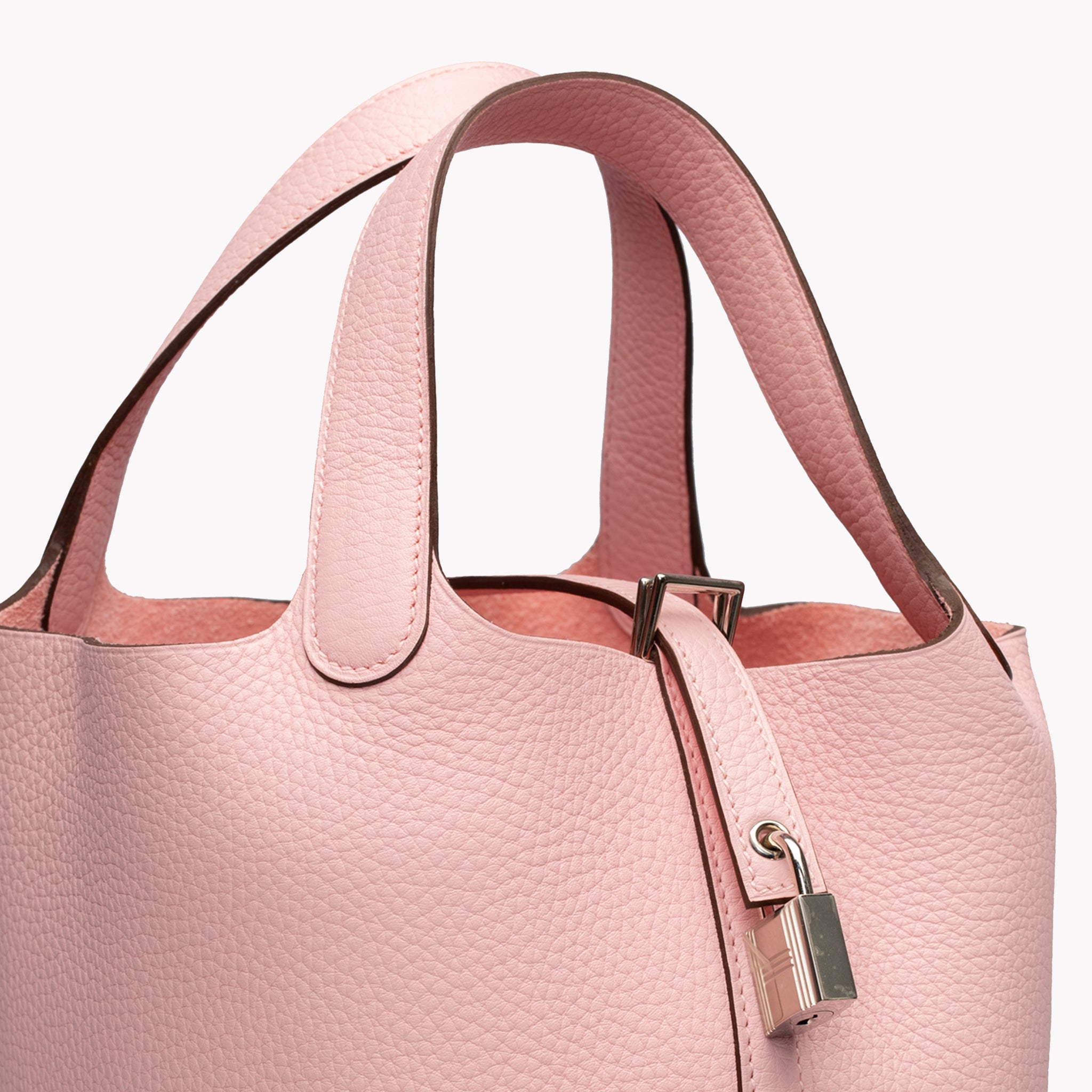 Hermes Picotin 18cm Rose Sakura Clemence Leather Palladium Hardware