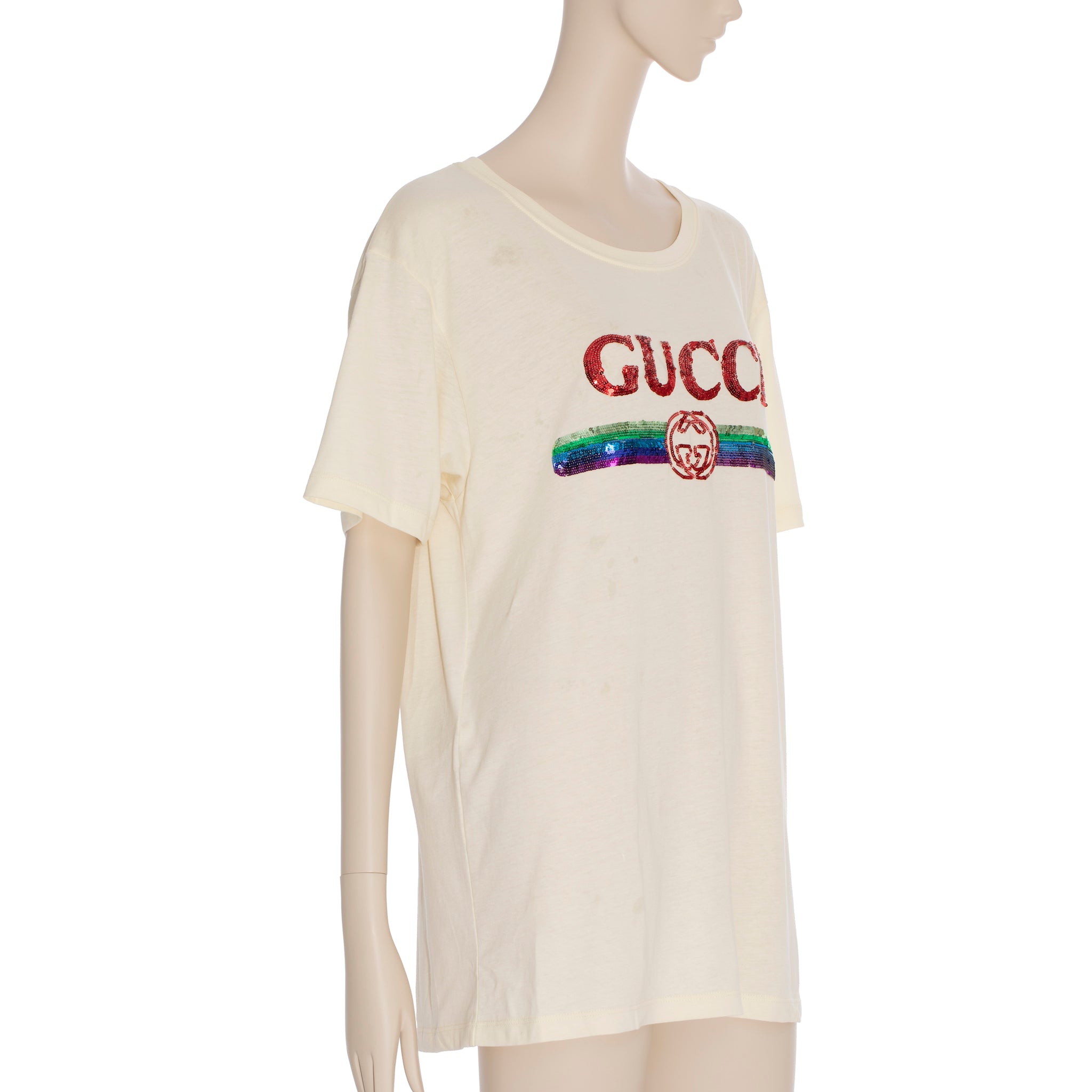 Gucci Unisex Oversized T-Shirt With Gucci Sequin Logo Small