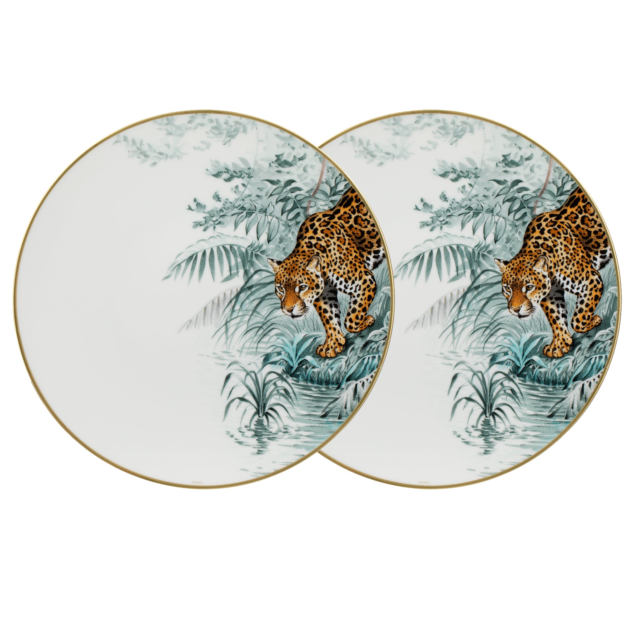 Hermes Carnets D'equateur Dinner Plate Jaguar