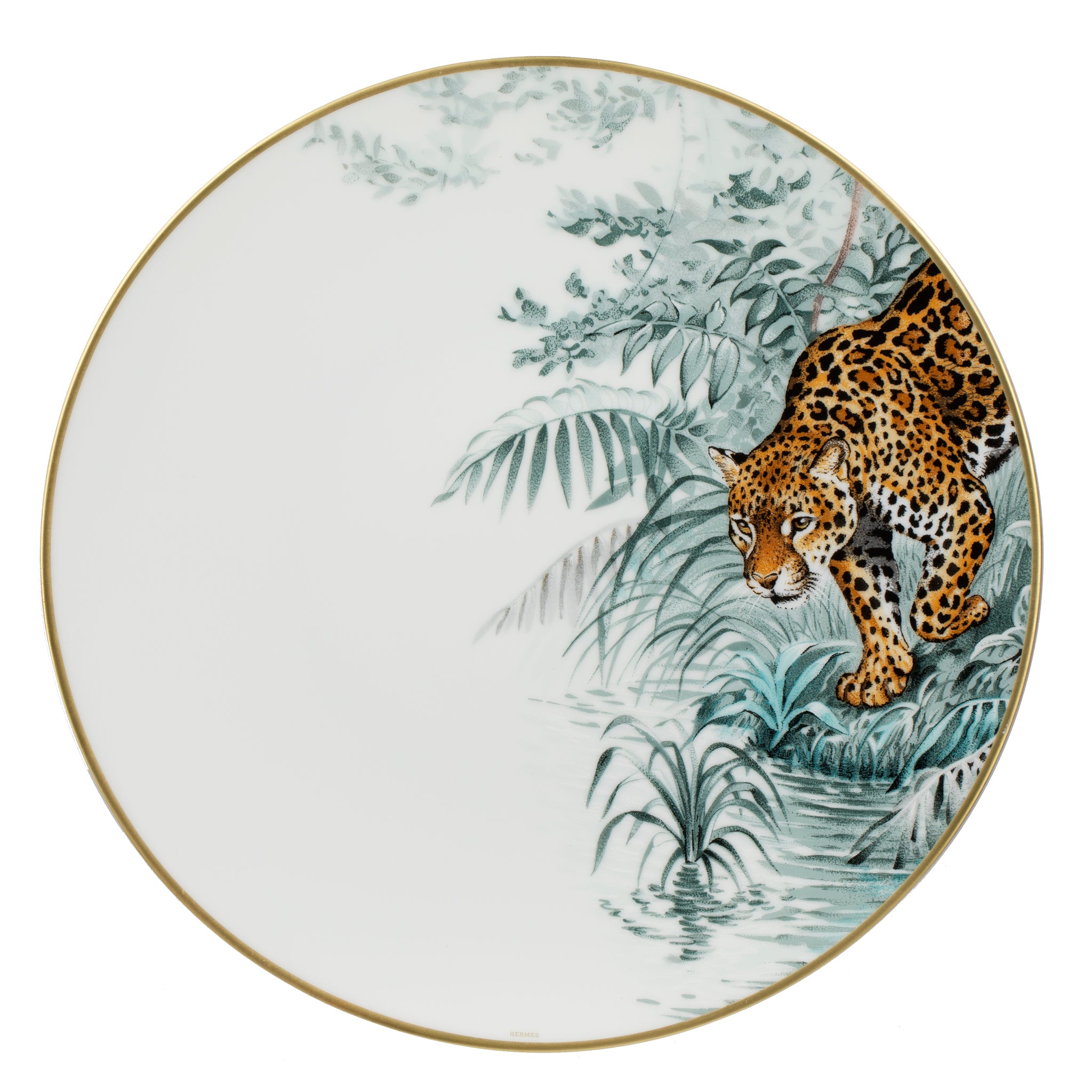 Hermes Carnets D'equateur Dinner Plate Jaguar