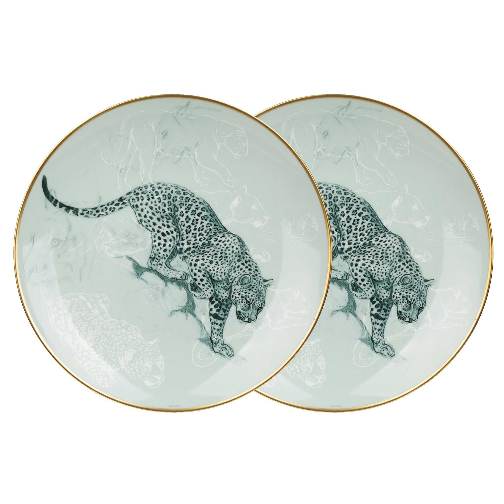 Hermes Carnets D'equateur Dessert Plate Panther