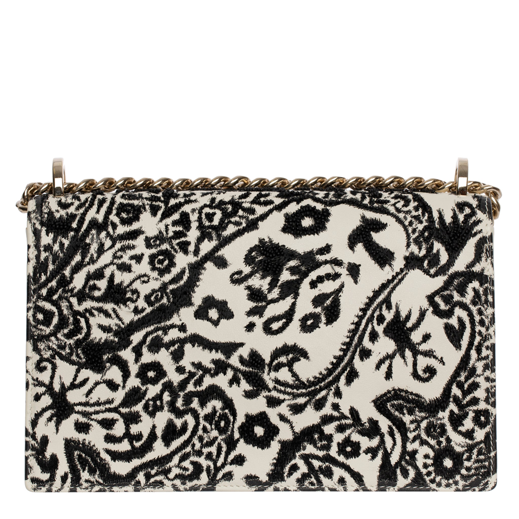 Christian Dior 2018 Embroidered & Bead-Embellished Diorama Shoulder Bag Gold Tone Hardware