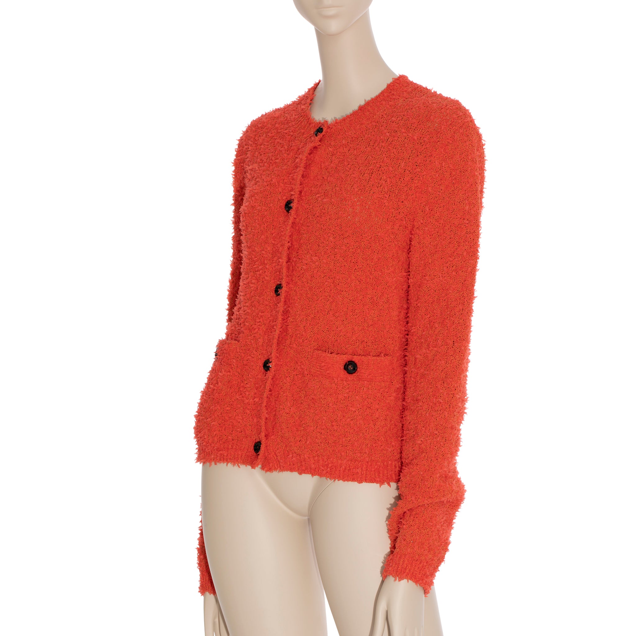 Gucci GG Cropped Cardigan Orange Boucle Medium