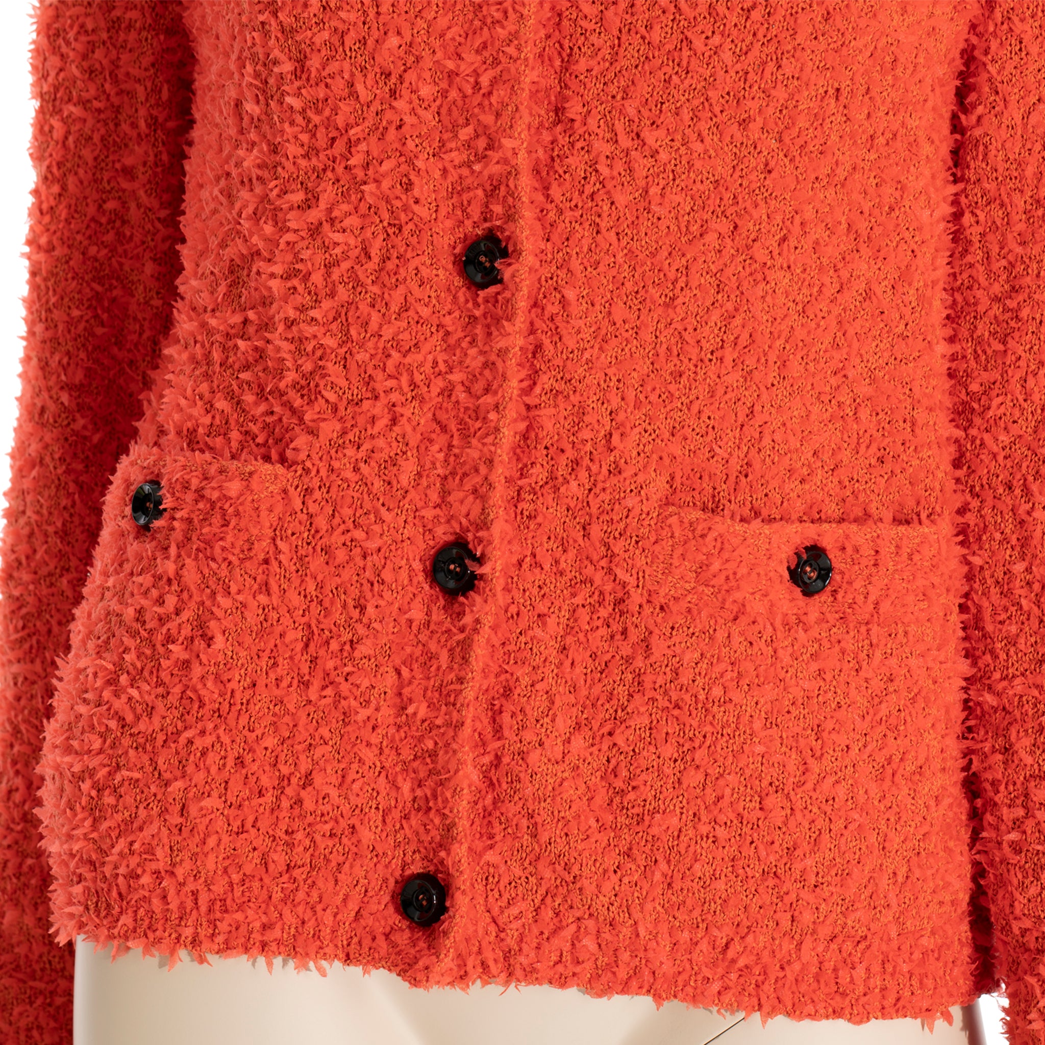 Gucci GG Cropped Cardigan Orange Boucle Medium