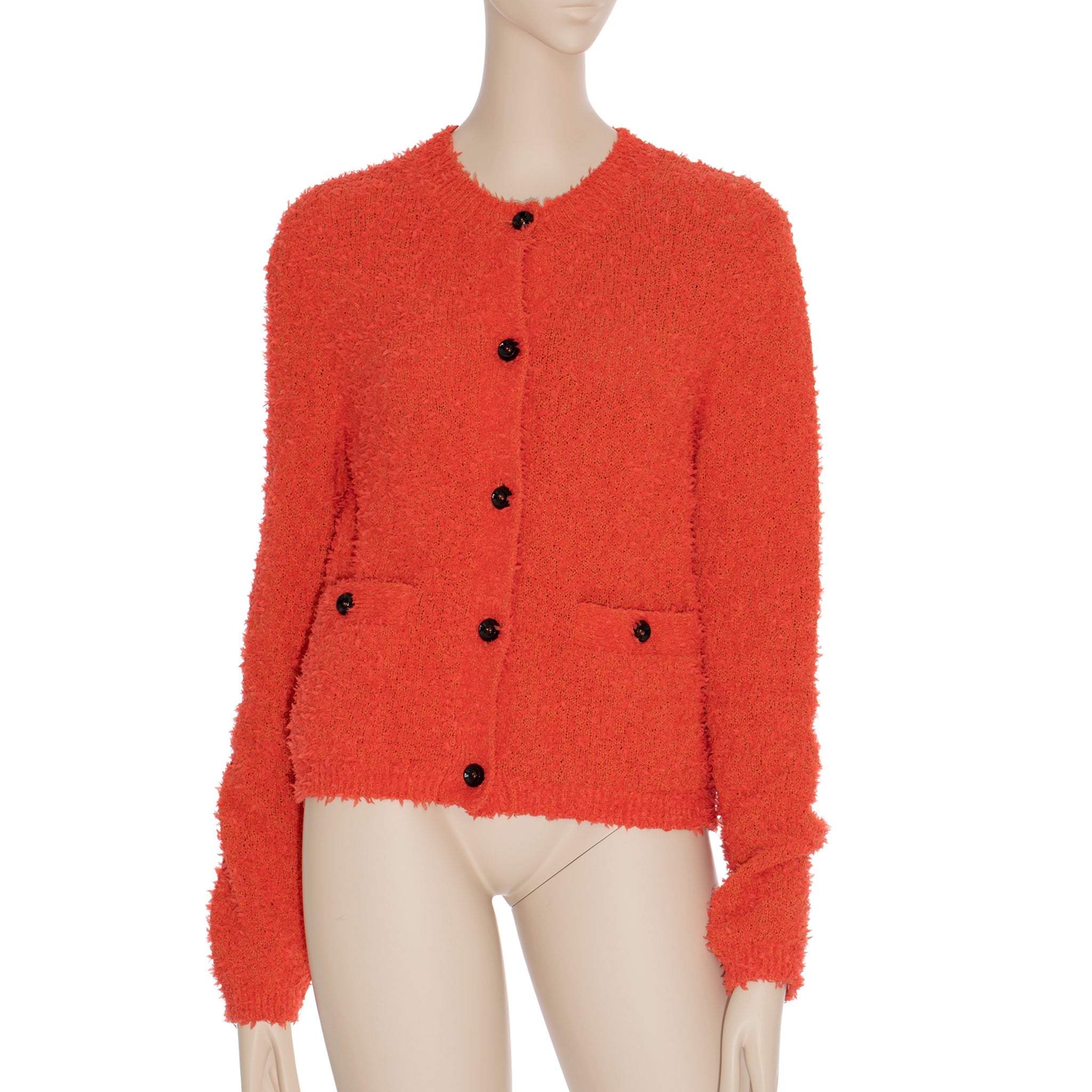 Gucci GG Cropped Cardigan Orange Boucle Medium