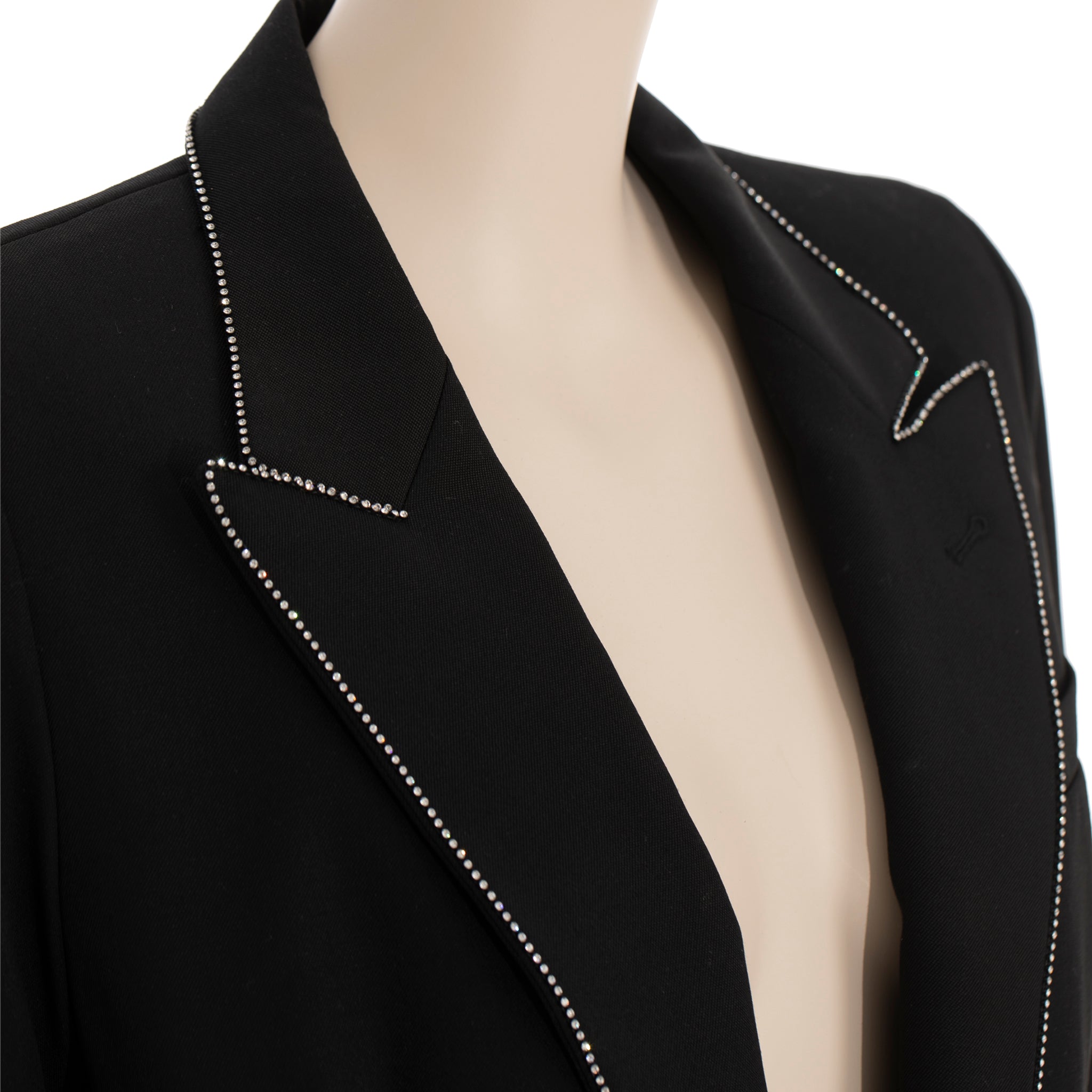 Saint Laurent Black Tuxedo Jumpsuit With Crystals 38 FR