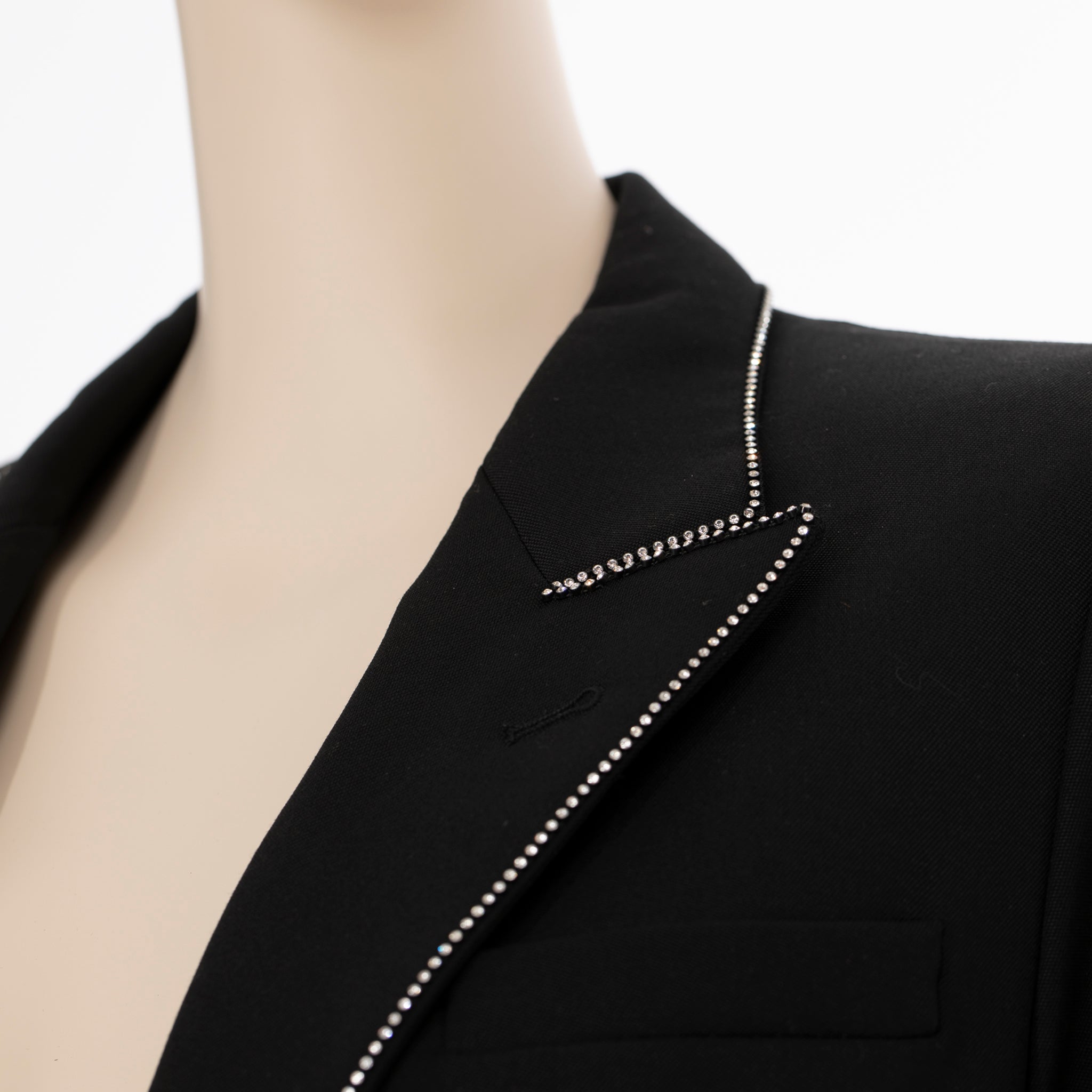 Saint Laurent Black Tuxedo Jumpsuit With Crystals 38 FR