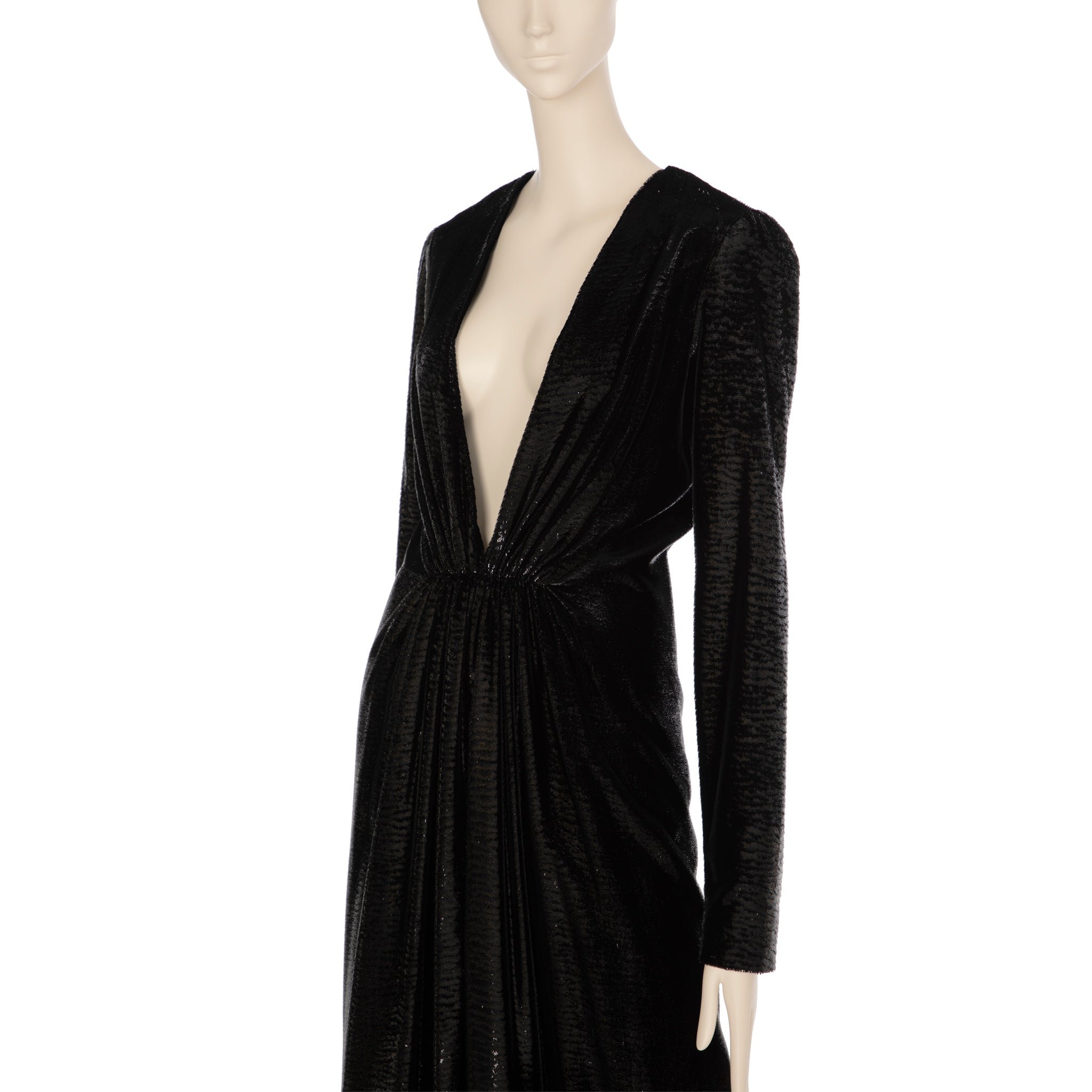 Saint Laurent Ankle Length Black Dress 36 FR