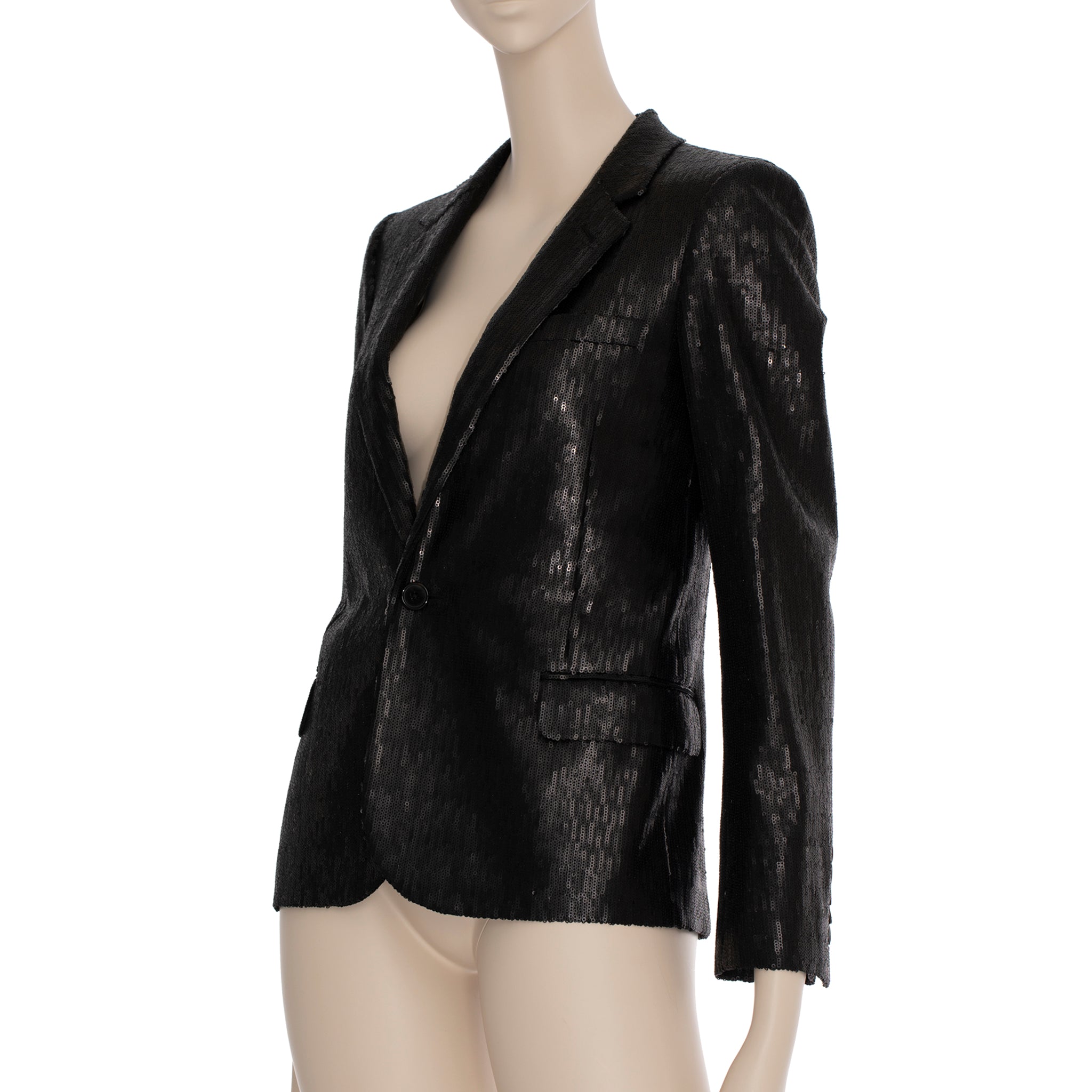 Yves Saint Laurent Evening Jacket Black Sequin 34 FR