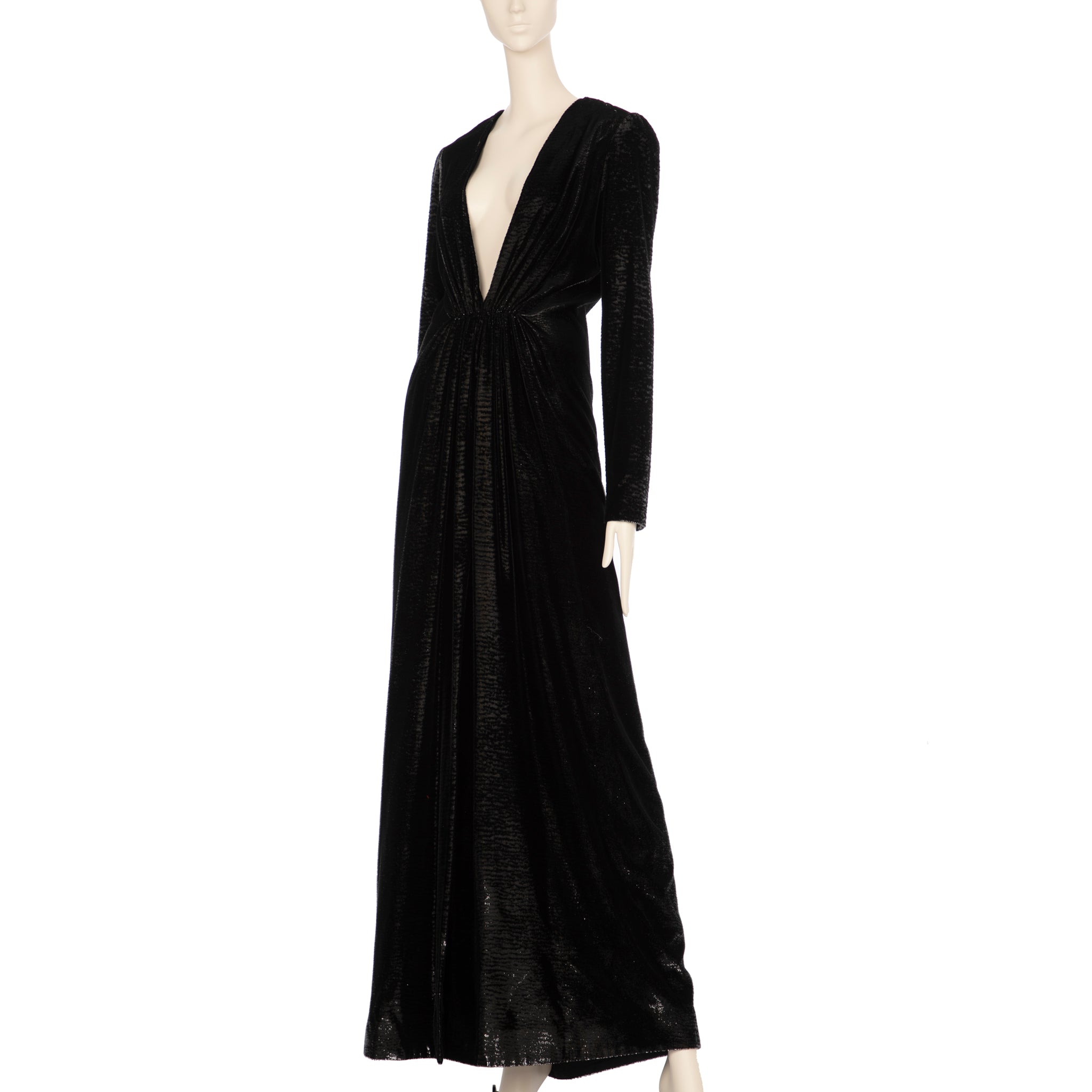 Saint Laurent Ankle Length Black Dress 36 FR