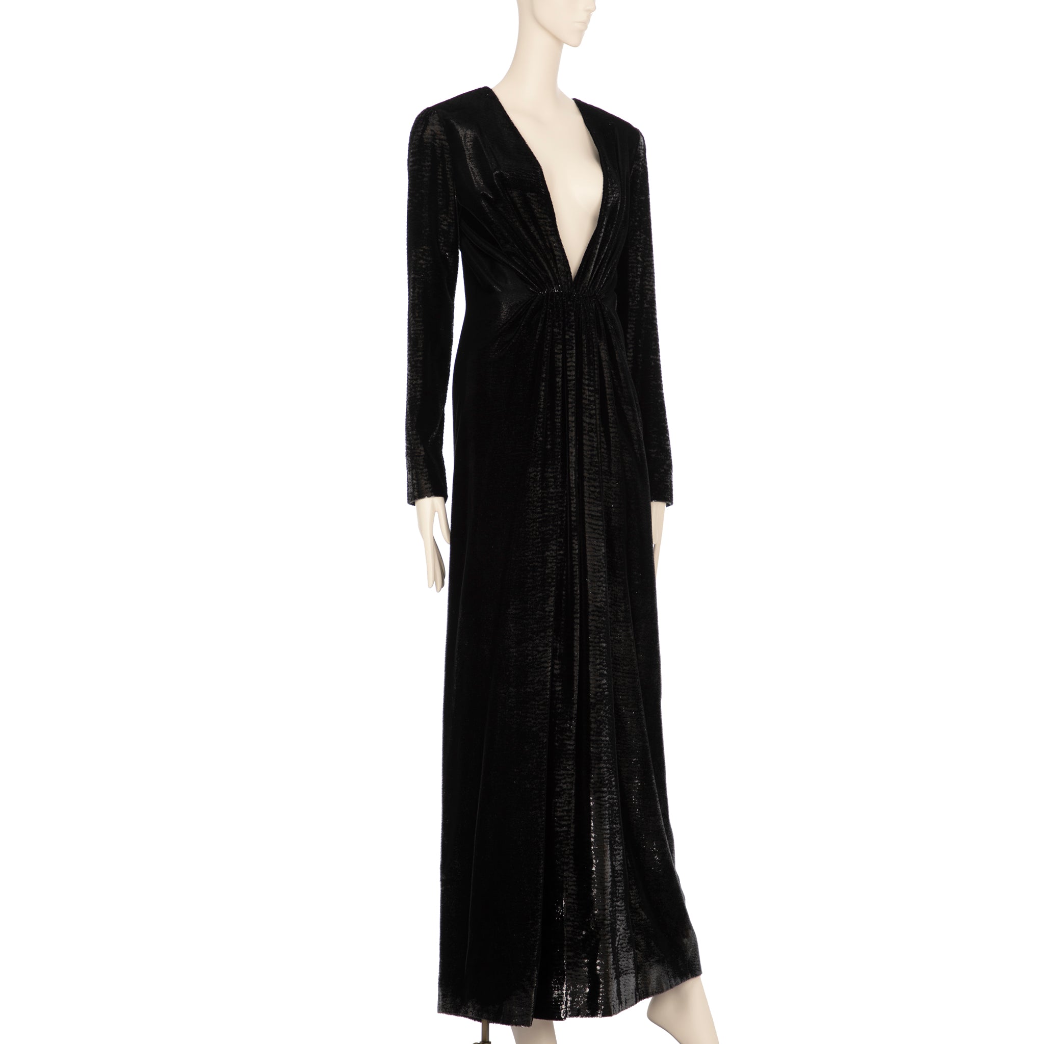 Saint Laurent Ankle Length Black Dress 36 FR