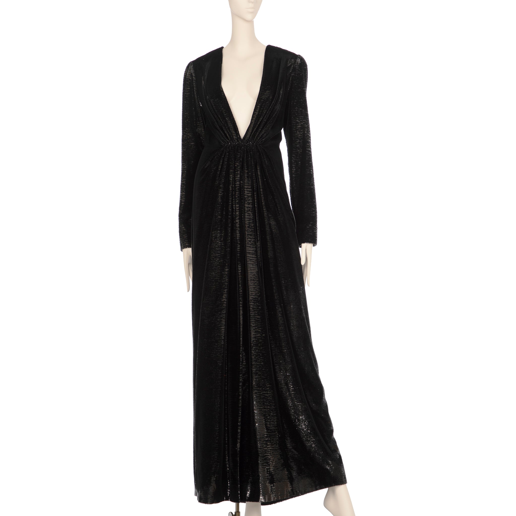 Saint Laurent Ankle Length Black Dress 36 FR