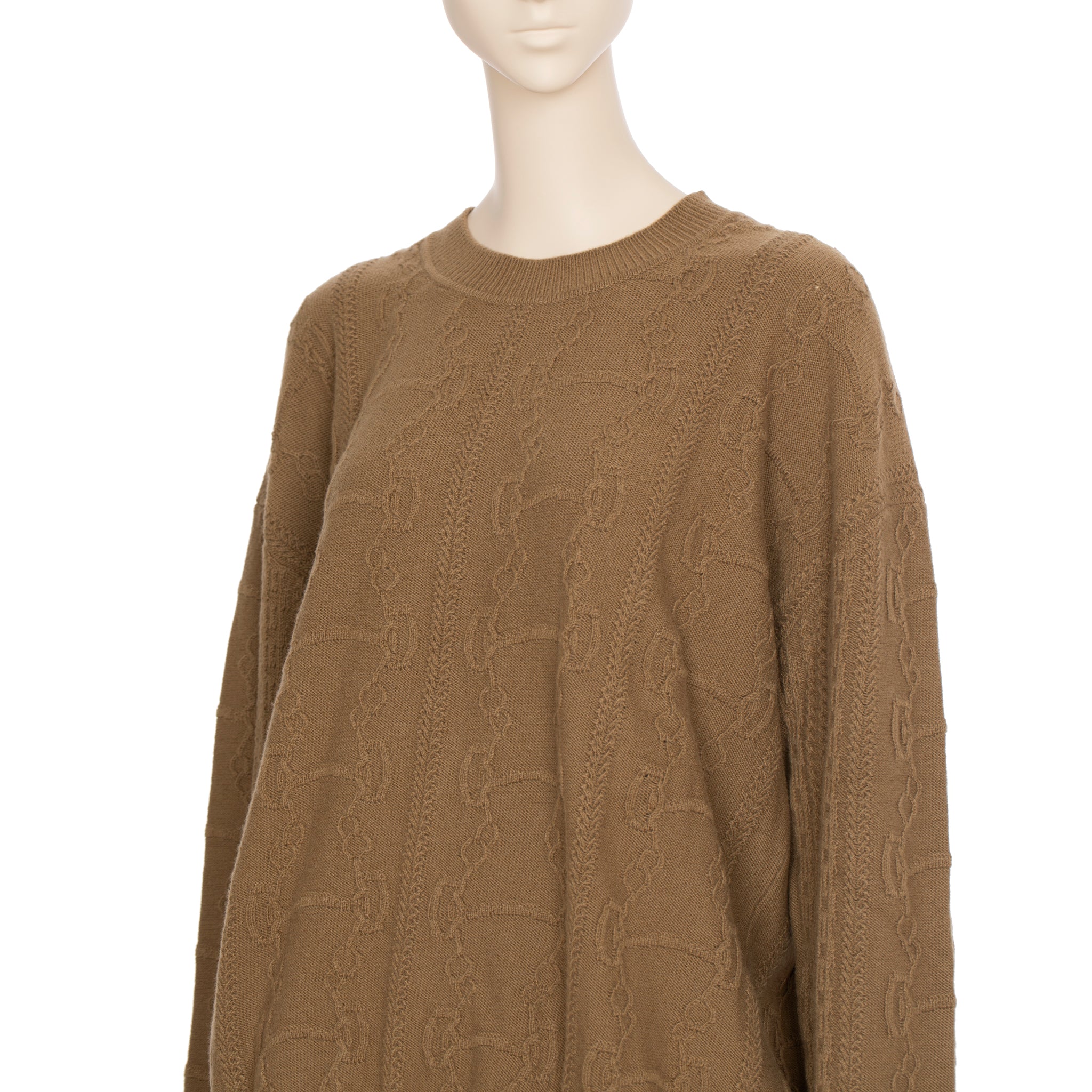 Hermes Womens Knit Sweater Vert Gobi 38 FR