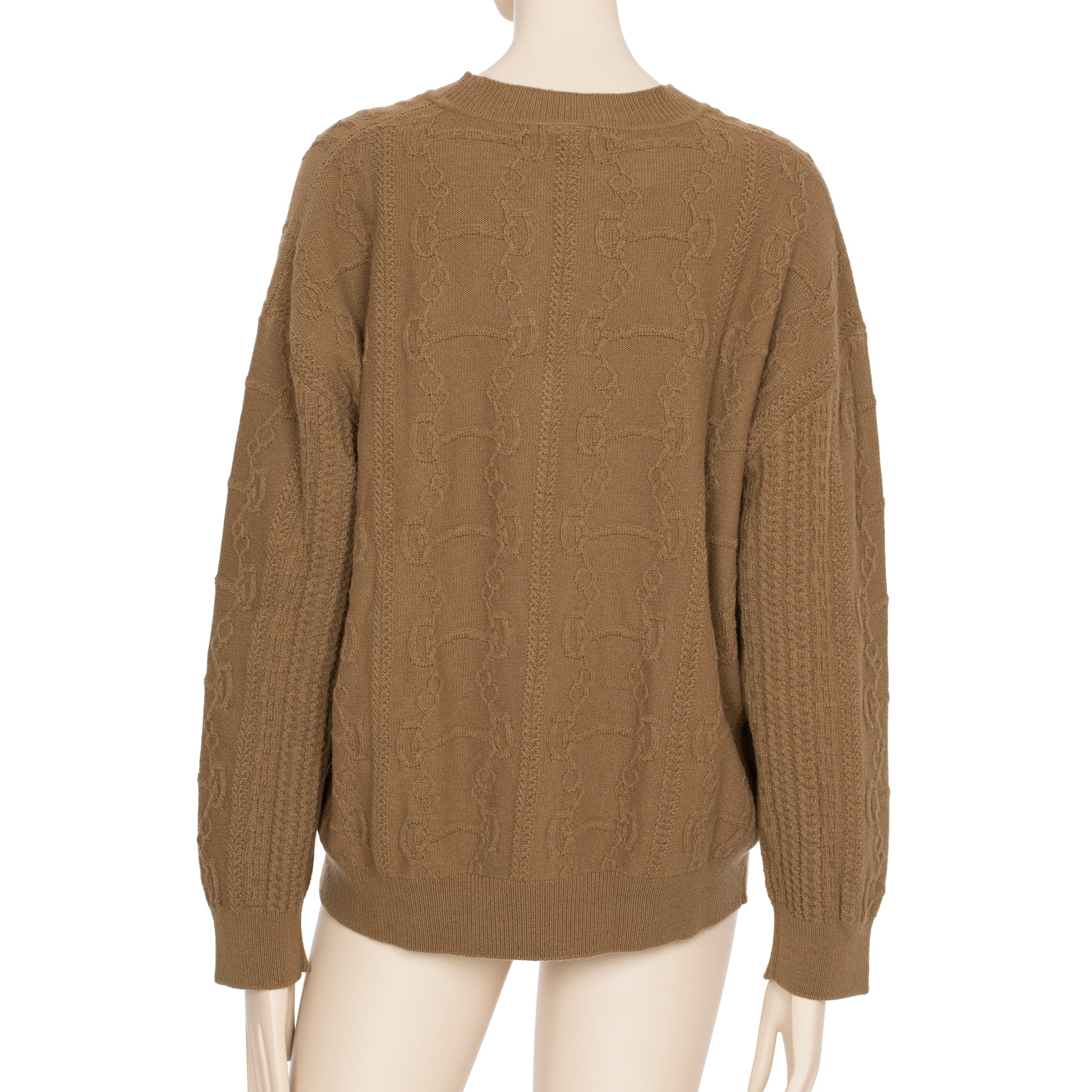 Hermes Womens Knit Sweater Vert Gobi 38 FR