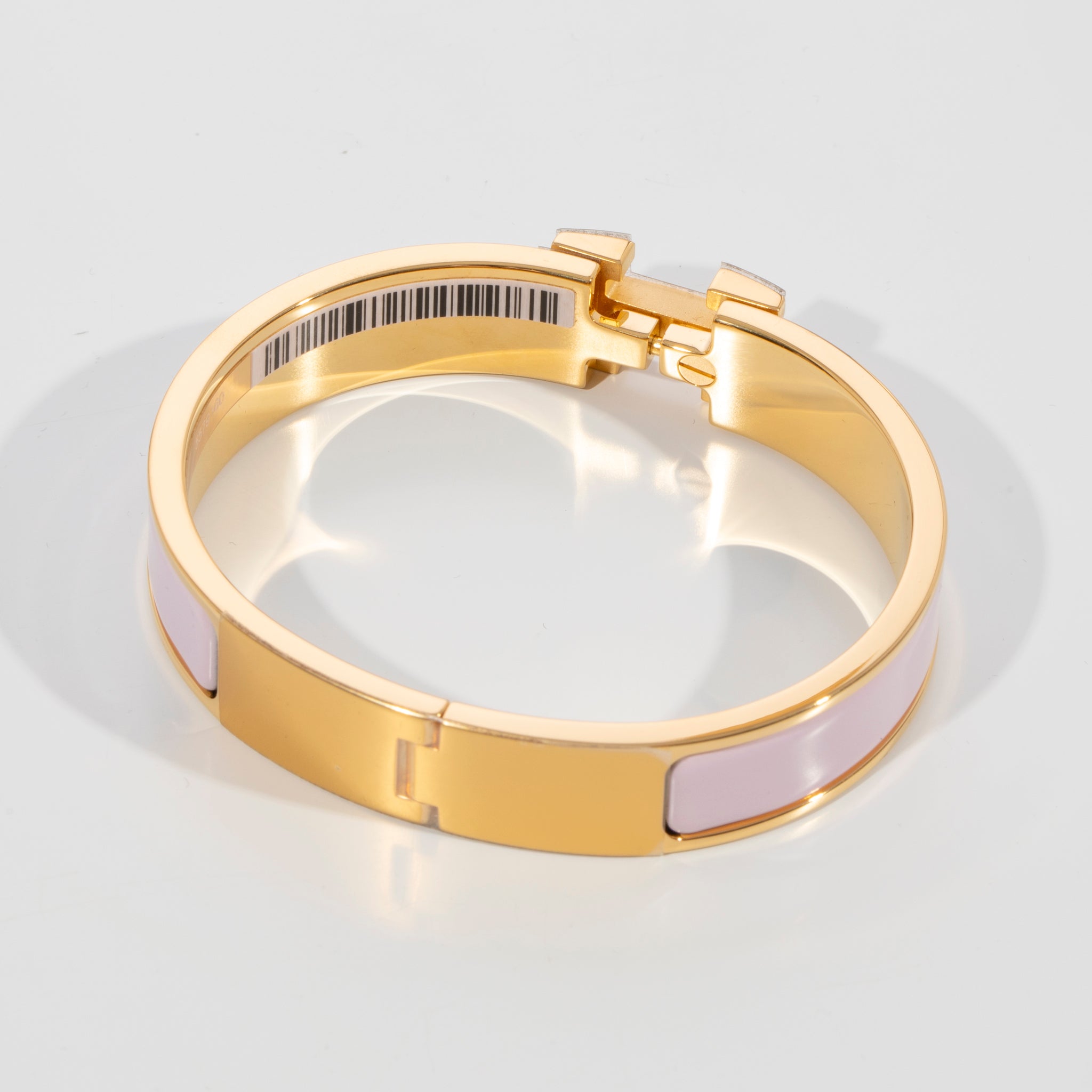 Hermes Clic H Bracelet Rose Dragee & Gold Hardware