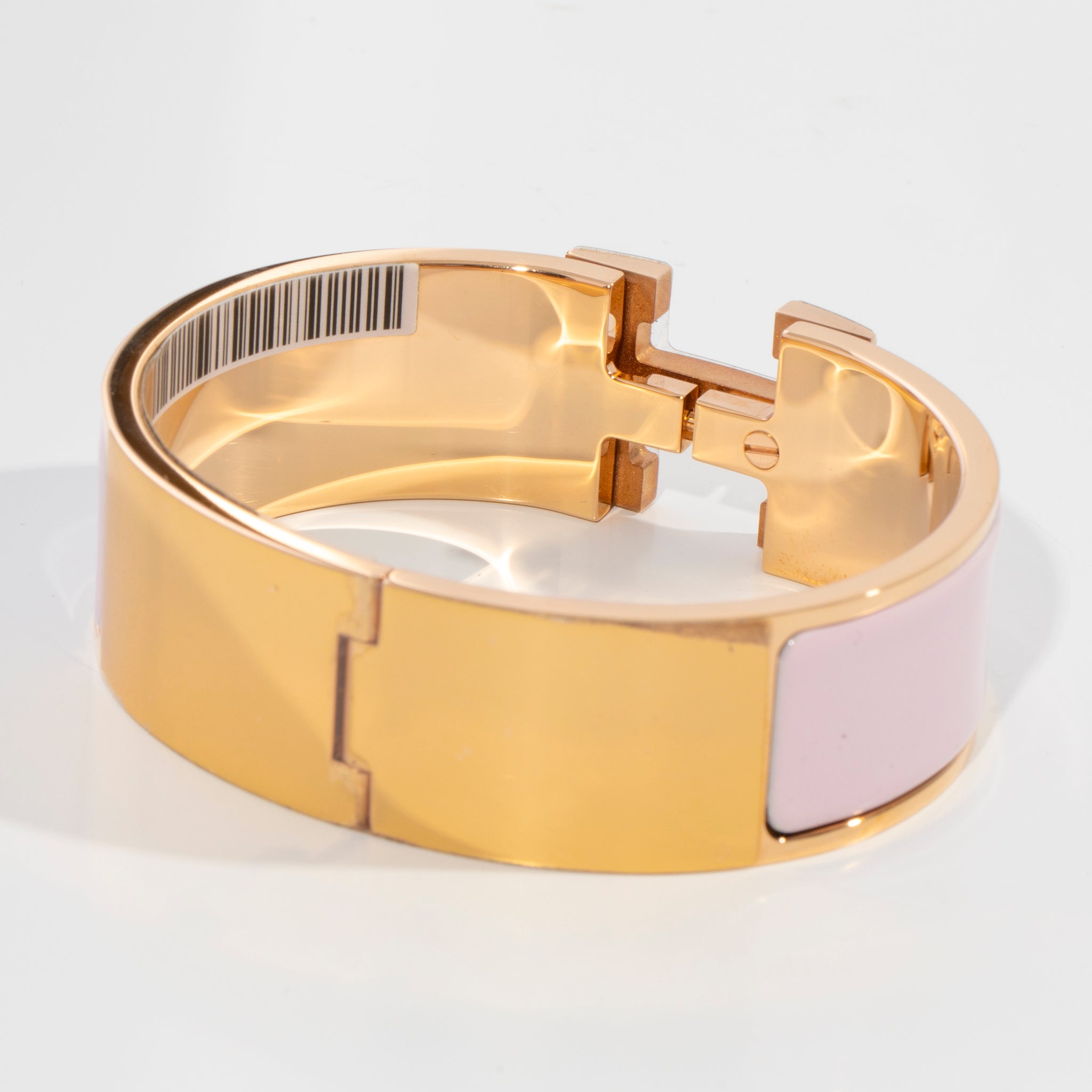 Hermes Clic Clac Bracelet Rose Dragee & Rose Gold Hardware