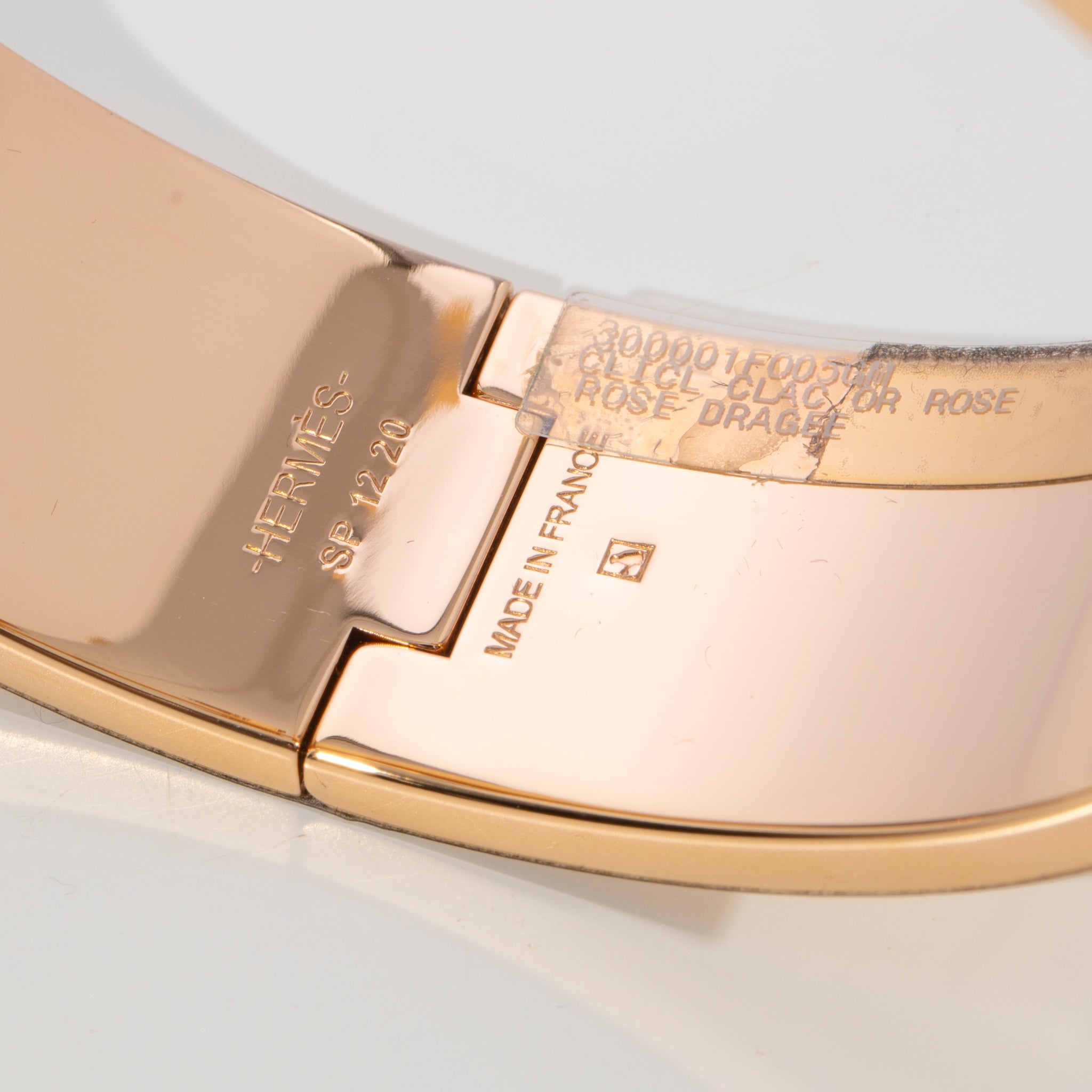 Hermes Clic Clac Bracelet Rose Dragee & Rose Gold Hardware