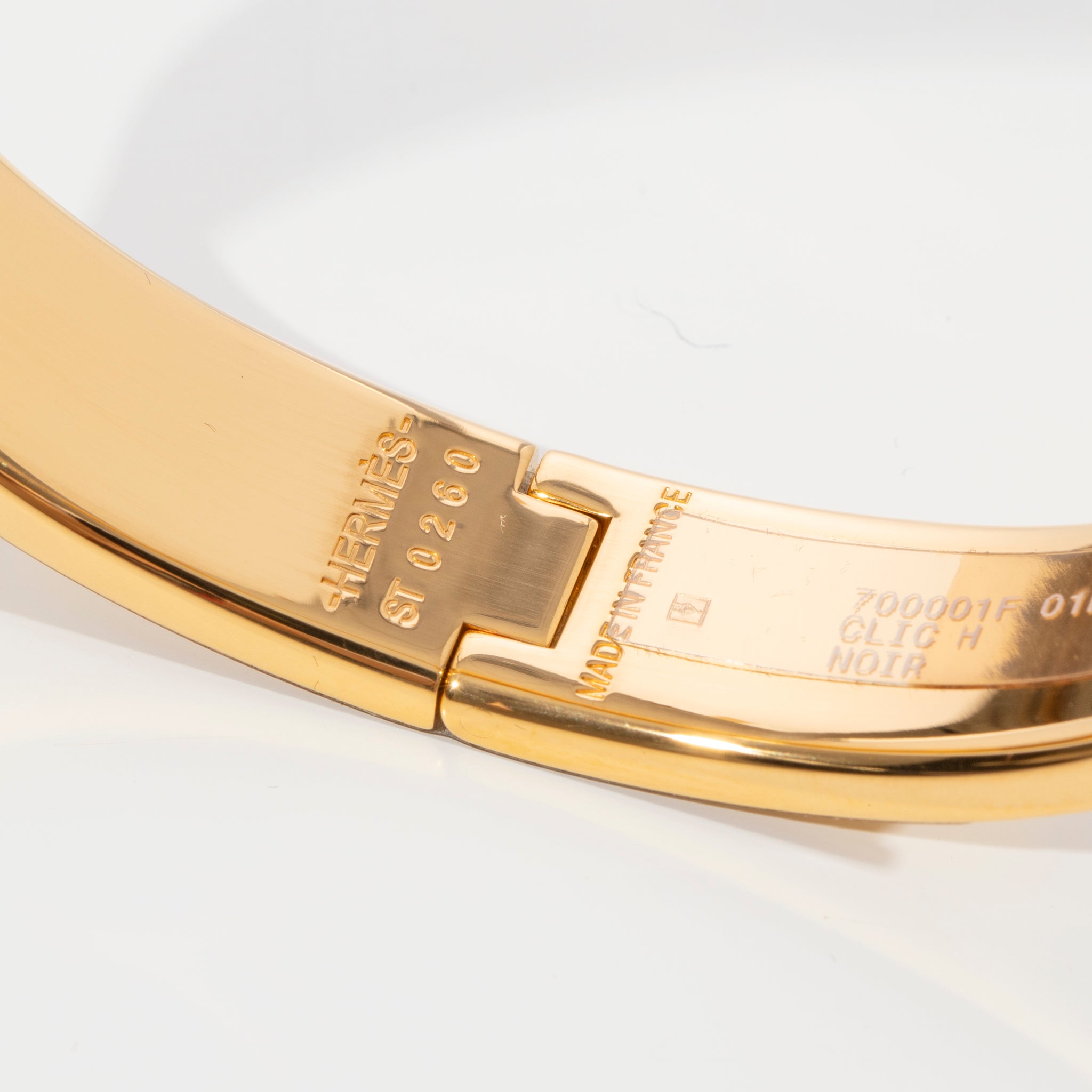 Hermes Clic H Bracelet Black & Gold Hardware