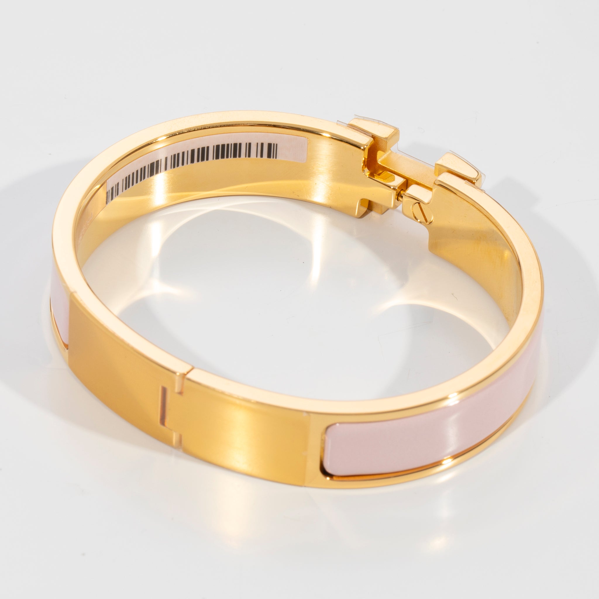 Hermes Clic H Bracelet Rose Dragee & Gold Hardware