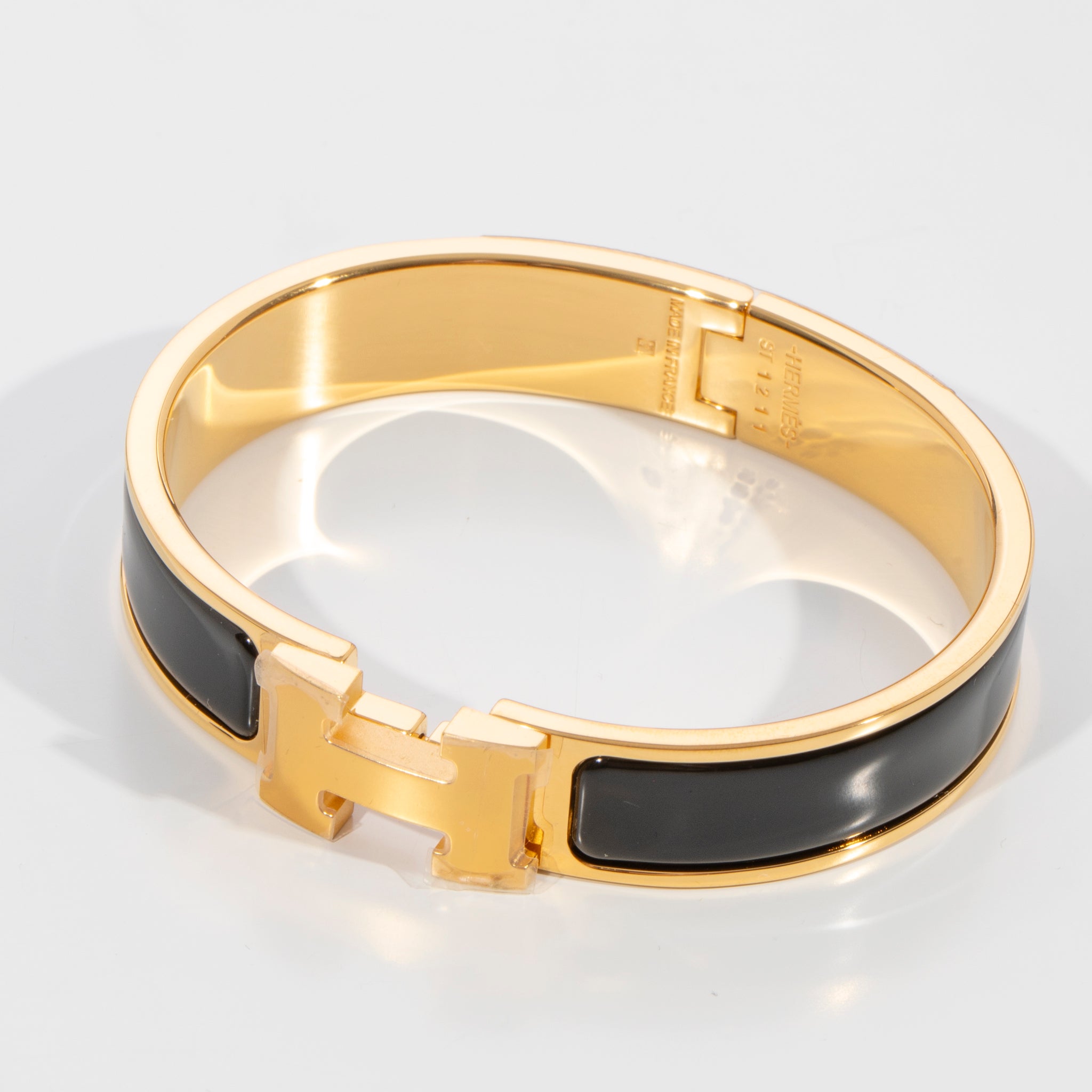 Hermes Clic H Bracelet Black & Gold Hardware