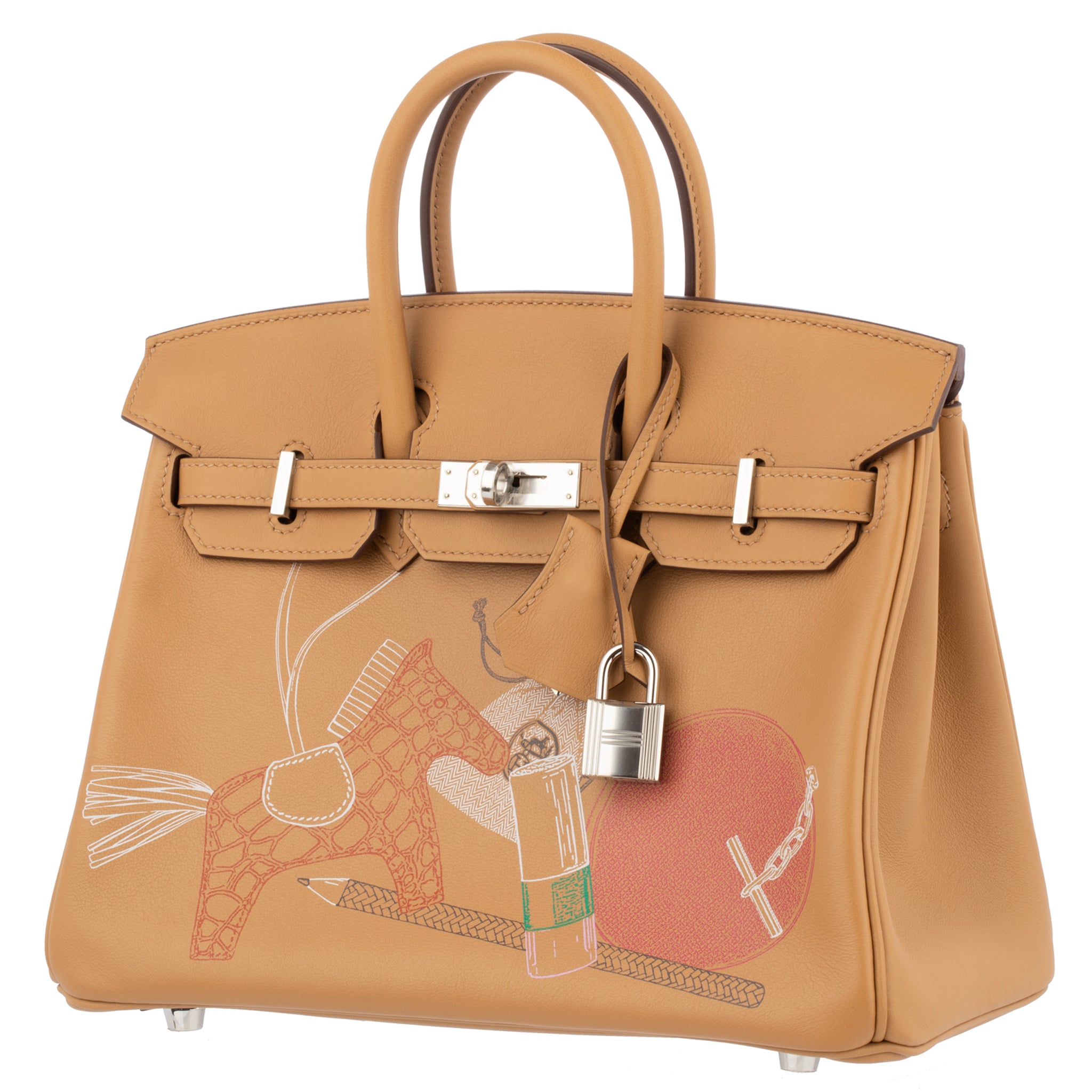 Hermes Birkin 25cm "In and Out" Biscuit Swift Leather Palladium Hardware