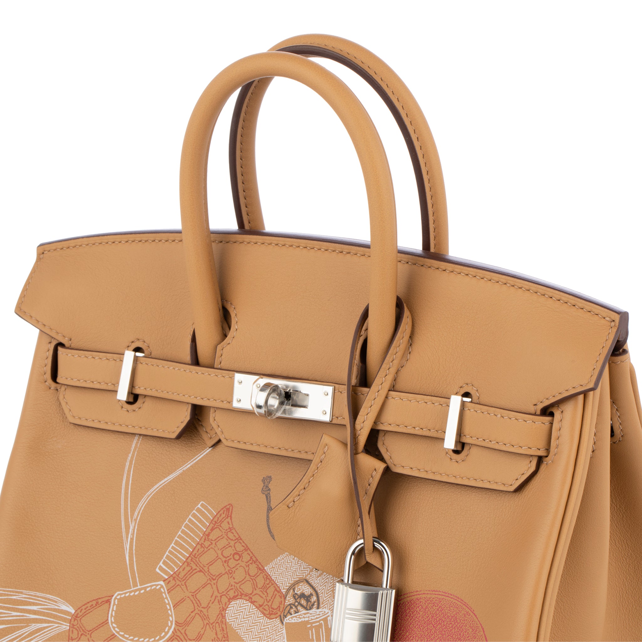 Hermes Birkin 25cm "In and Out" Biscuit Swift Leather Palladium Hardware