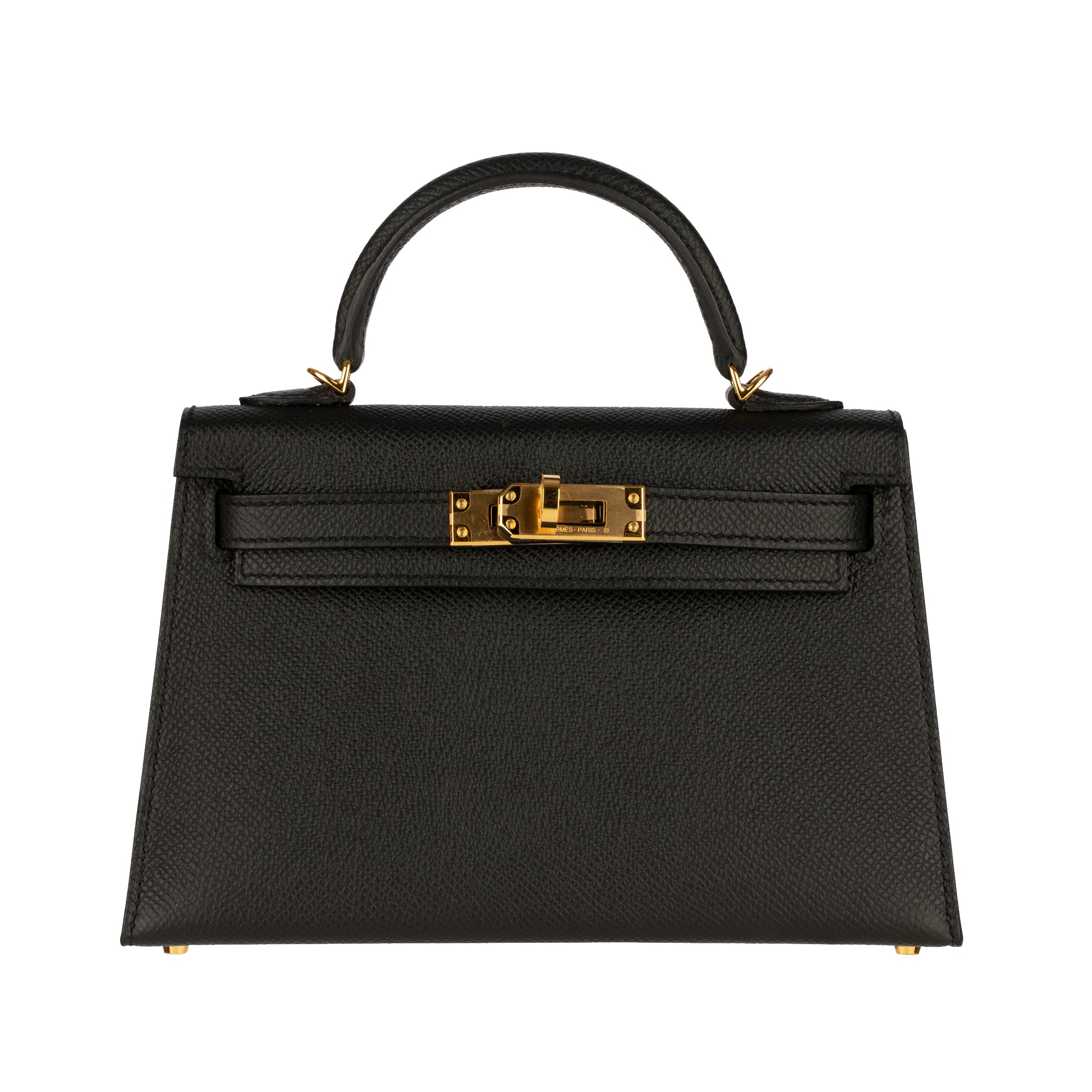 Hermes Mini Kelly II Black Epsom Leather Gold Hardware