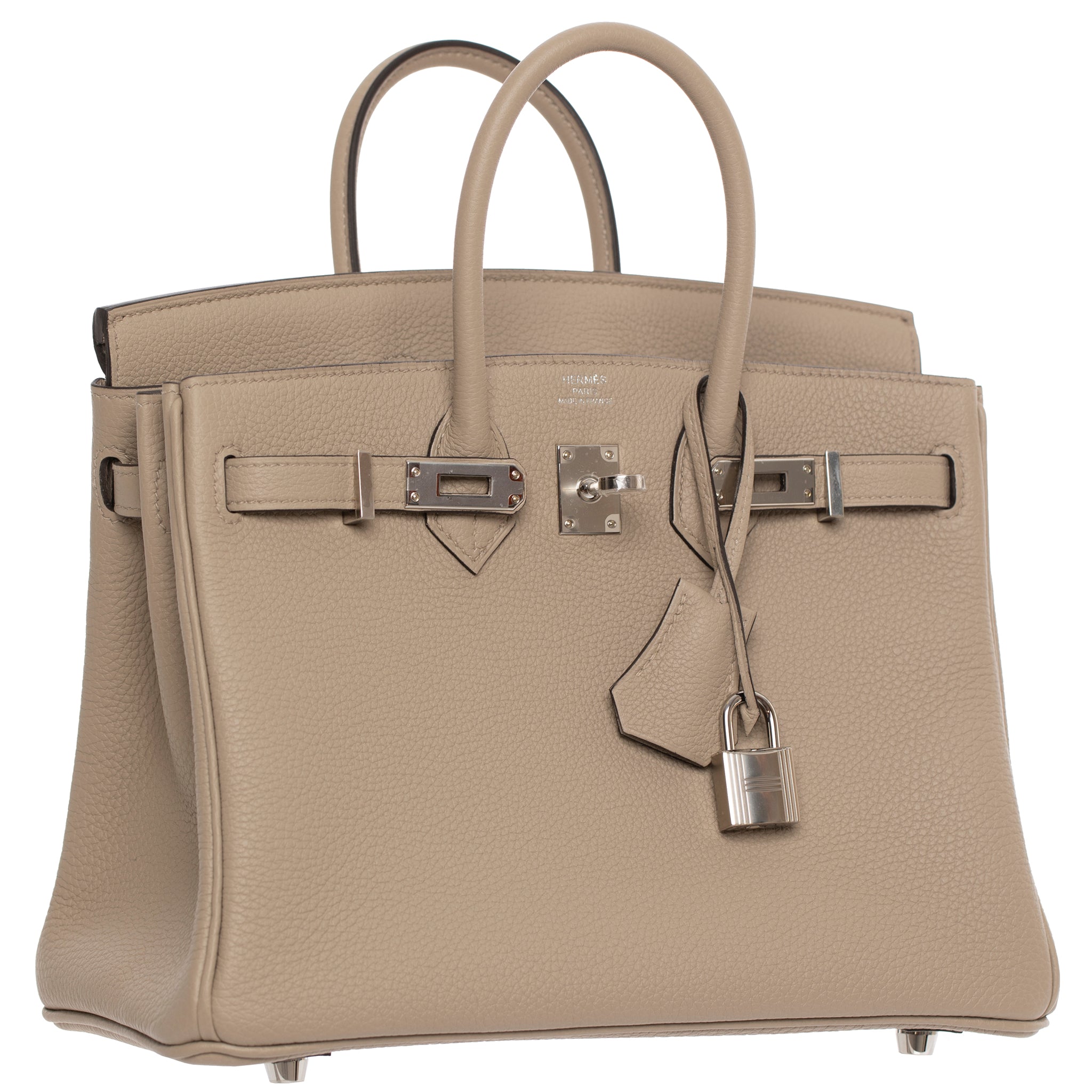 Hermes Birkin 25cm Gris Tourterelle Togo Leather Palladium Hardware