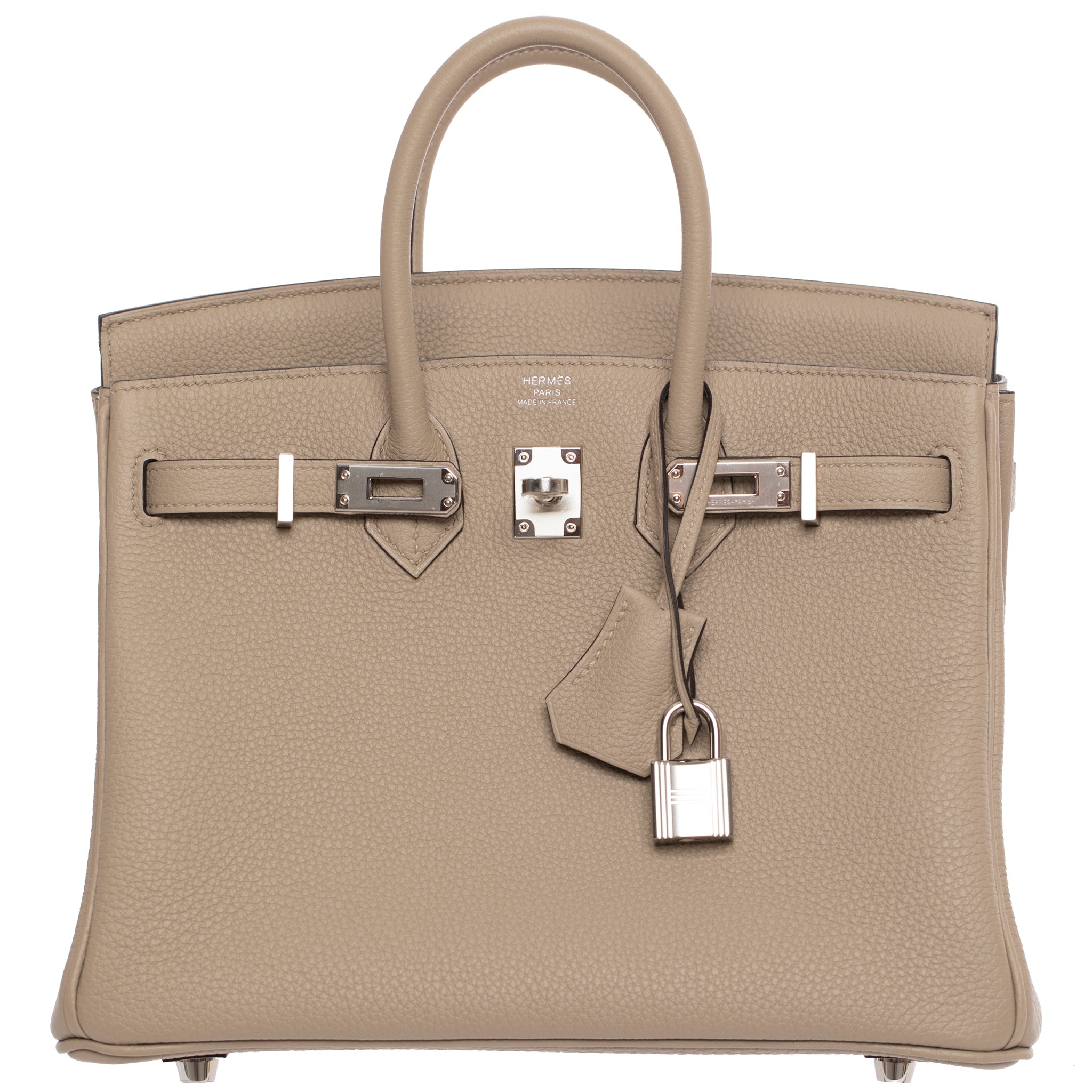 Hermes Birkin 25cm Gris Tourterelle Togo Leather Palladium Hardware