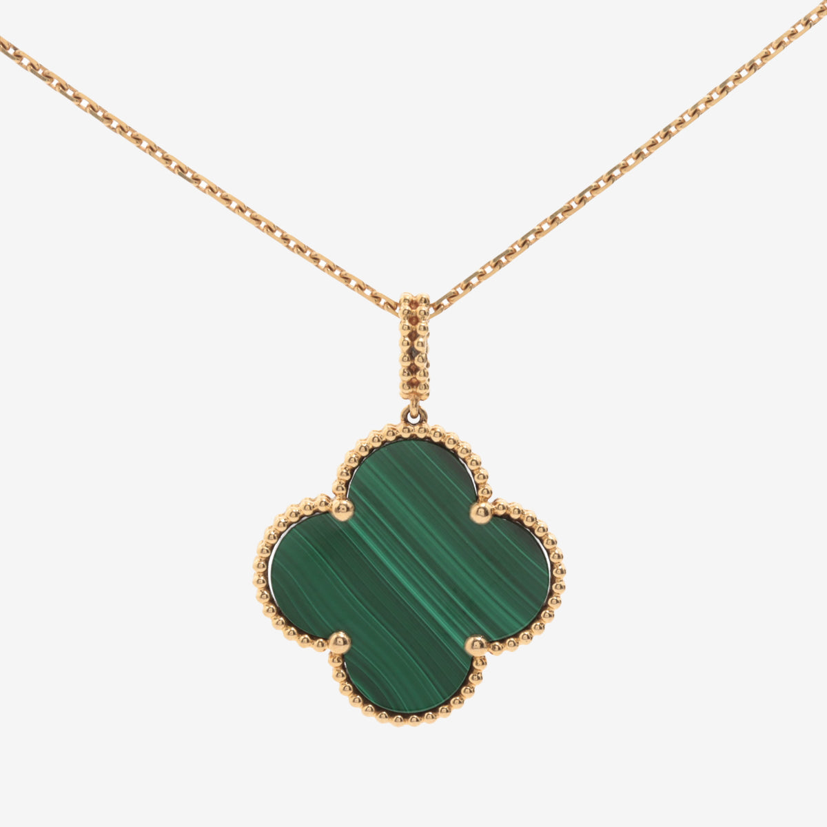 Van Cleef & Arpels Vintage Alhambra Pendant Necklace with Malachite  – 18K Yellow Gold