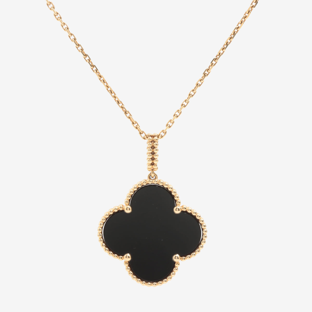 Van Cleef & Arpels Vintage Alhambra Necklace with Onyx – 18K Yellow Gold