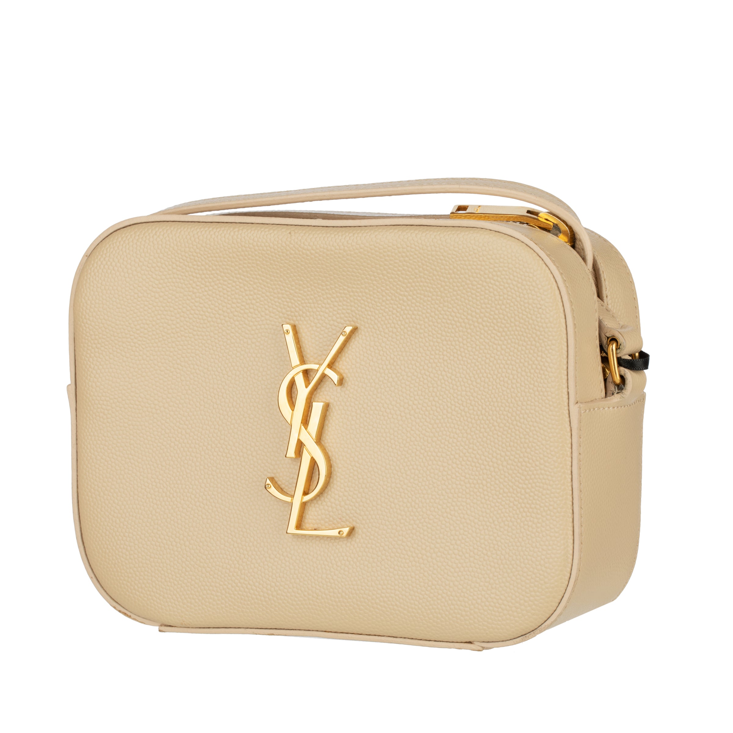 Yves Saint Laurent Beige Grained Leather Camera Bag