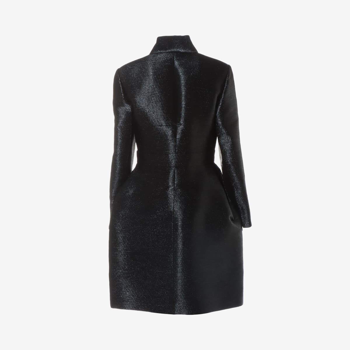 Chanel Black Glitter High-Collar Runway Coat | Size 38 – Look 15, Paris–Shanghai Métiers d’Art 2010 Collection