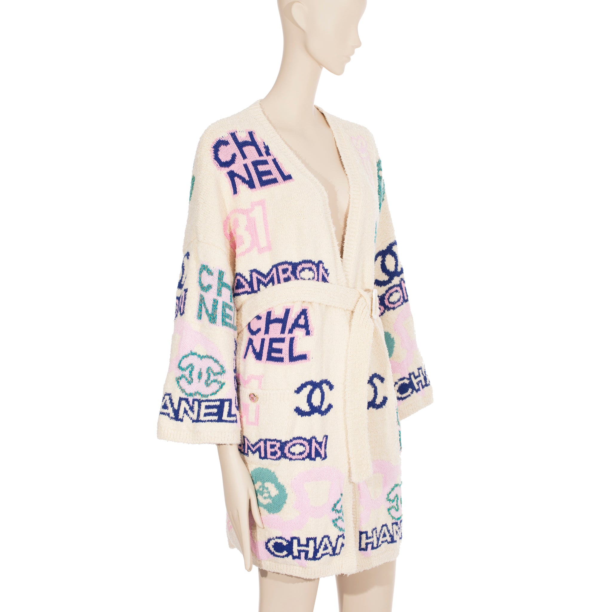Chanel Cotton Cardigan With Colourful Details 38 Fr