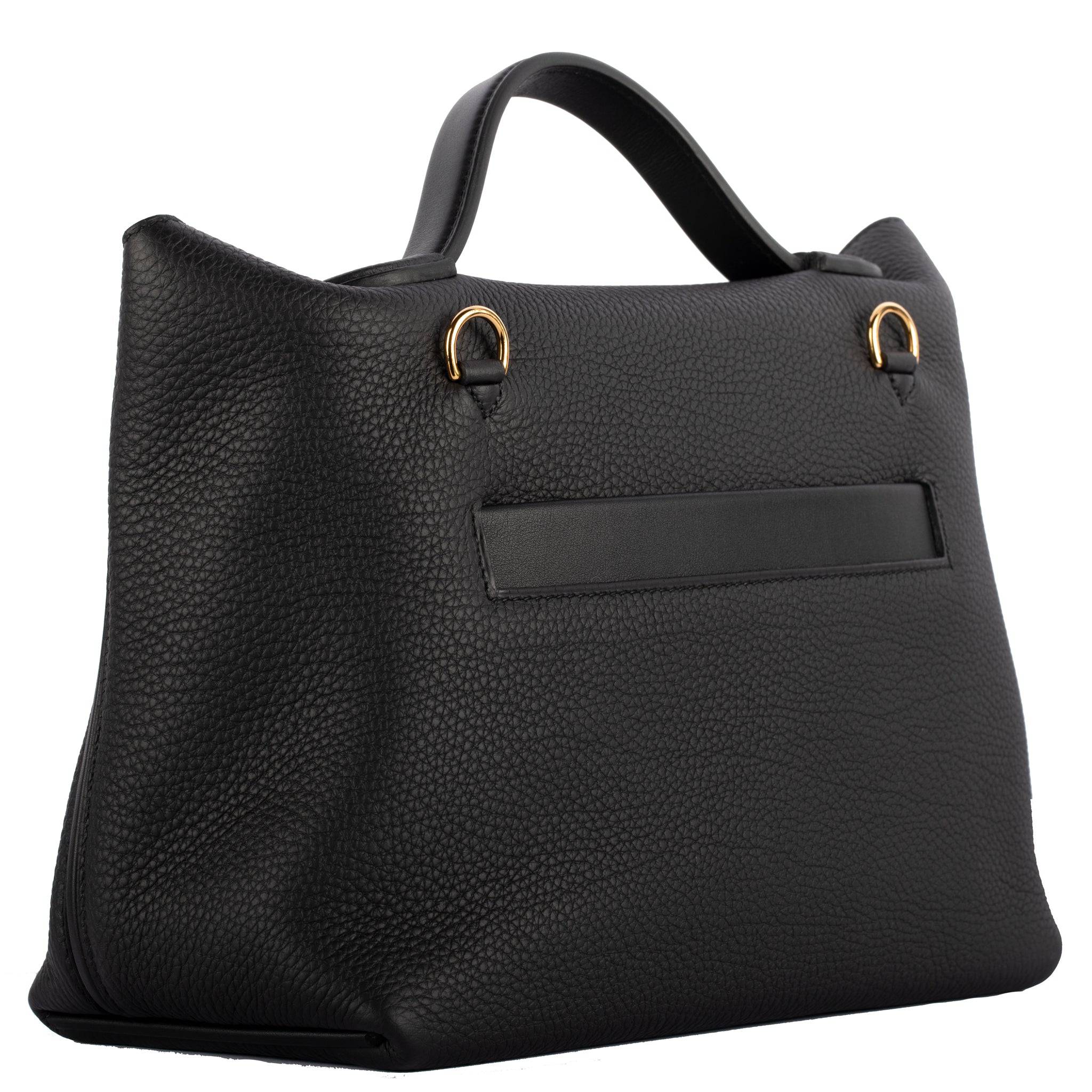 HERMES 24/24 29CM BLACK TOGO & SWIFT LEATHER GOLD HARDWARE - On Repeat